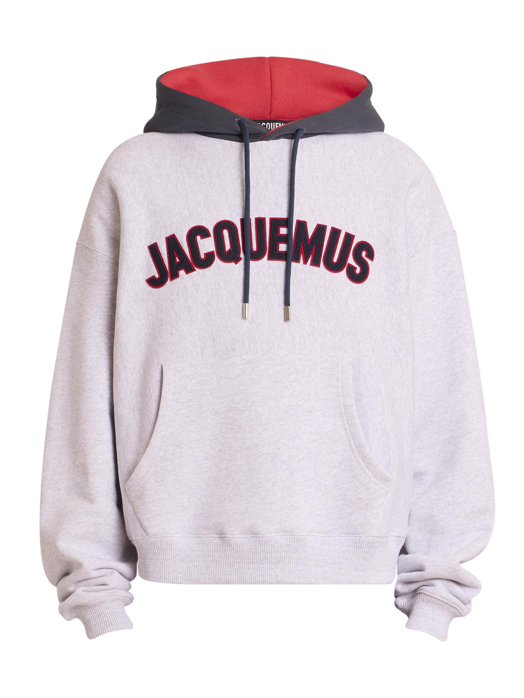 Jacquemus Men's Logo Baseball Hoodie - Grey