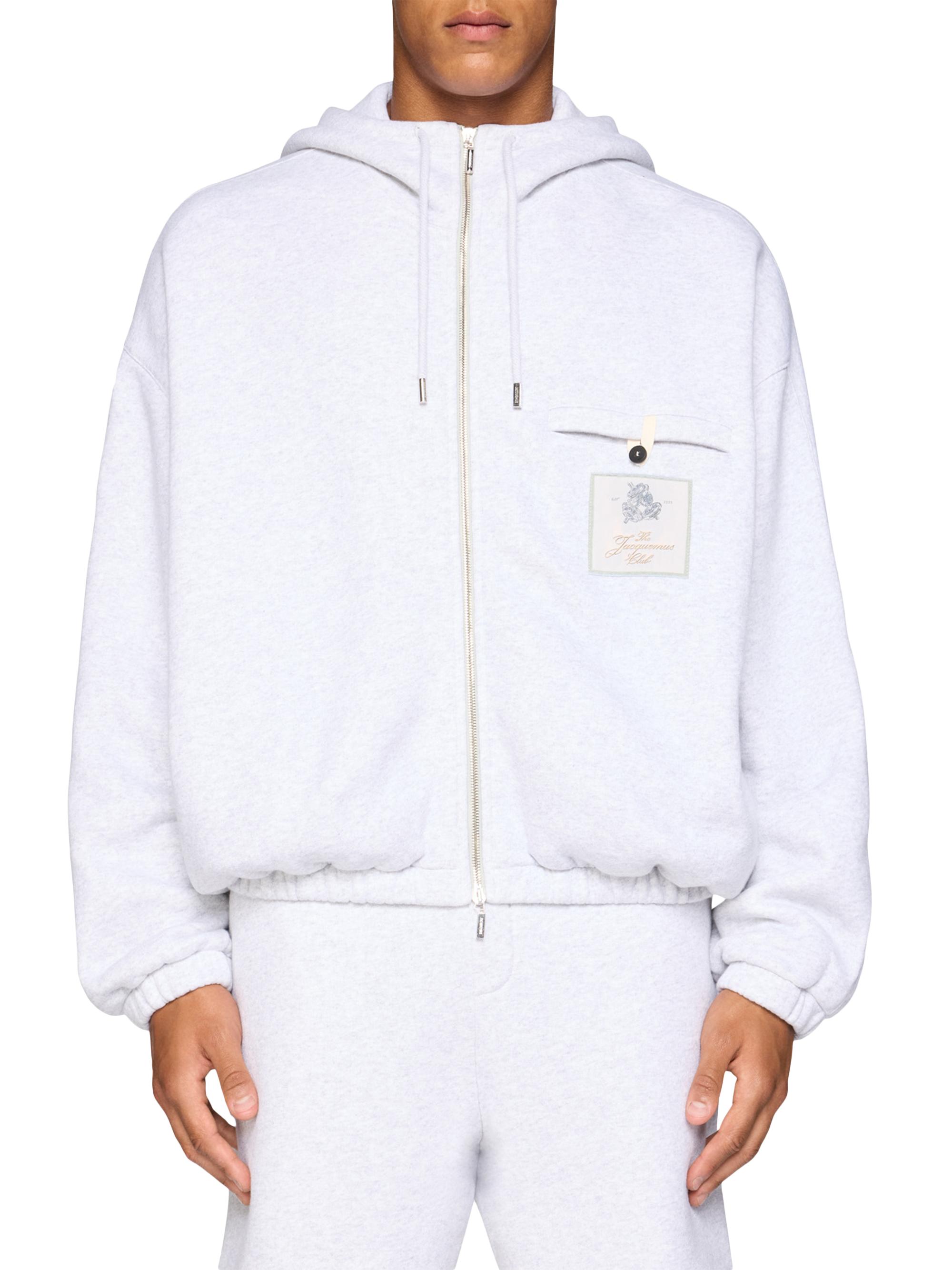 Jacquemus Men's Athletic Club Cotton Hoodie - Athletic Club Grey