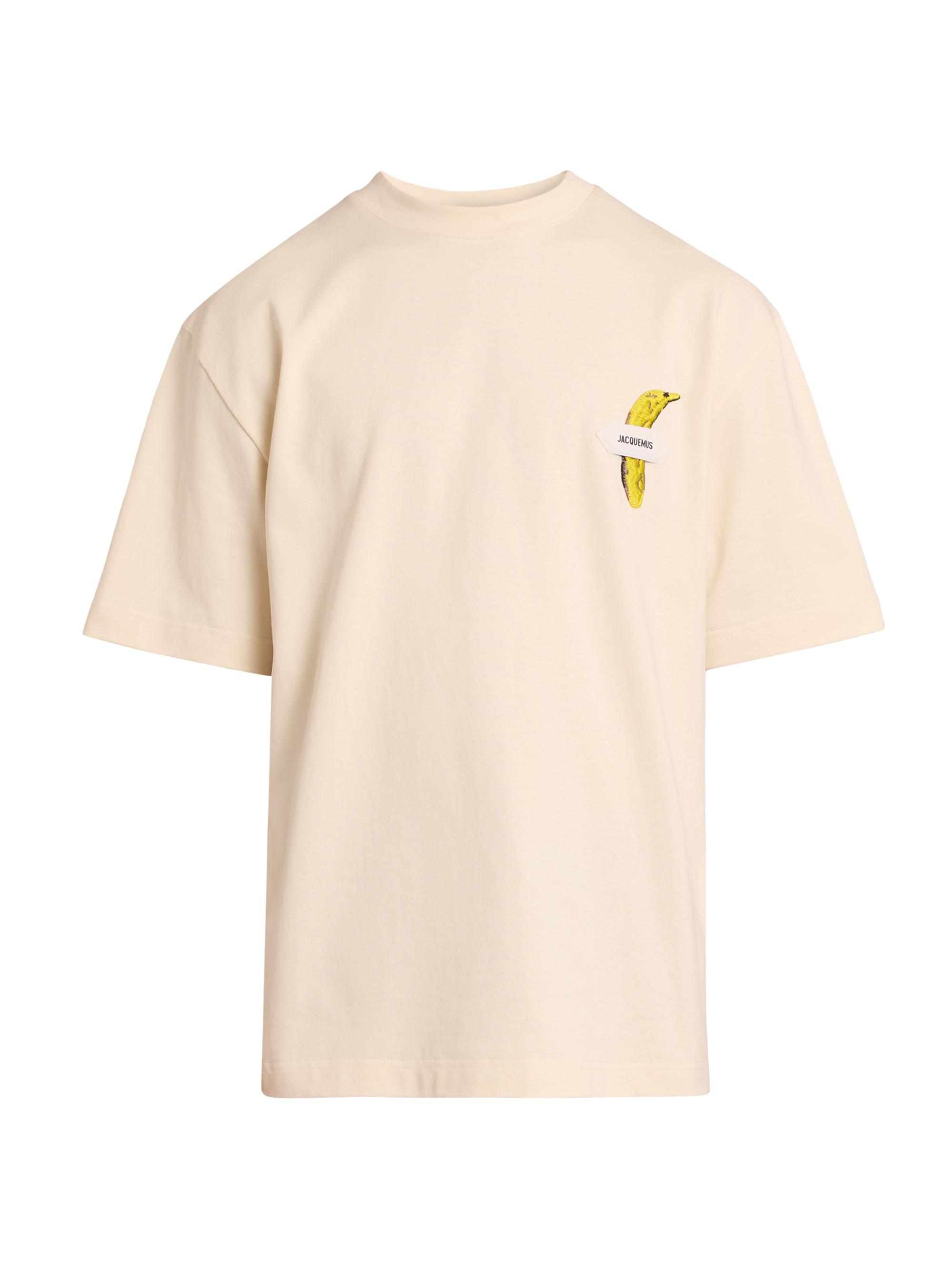 Jacquemus Men's Le Banane Cotton T-Shirt - Banana Patch Off White