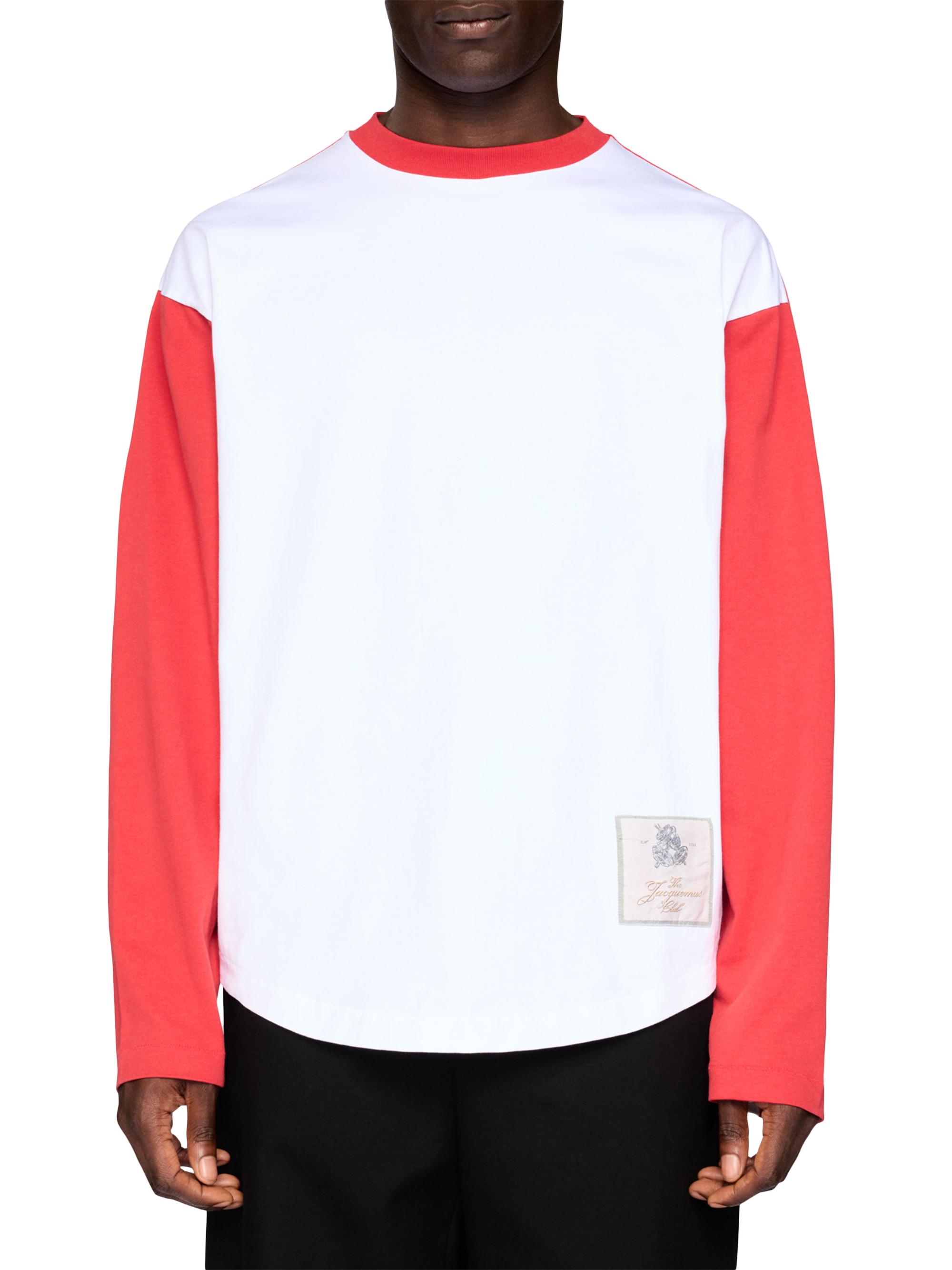 Jacquemus Men's Baseball Long-Sleeve Shirt - Red Multi
