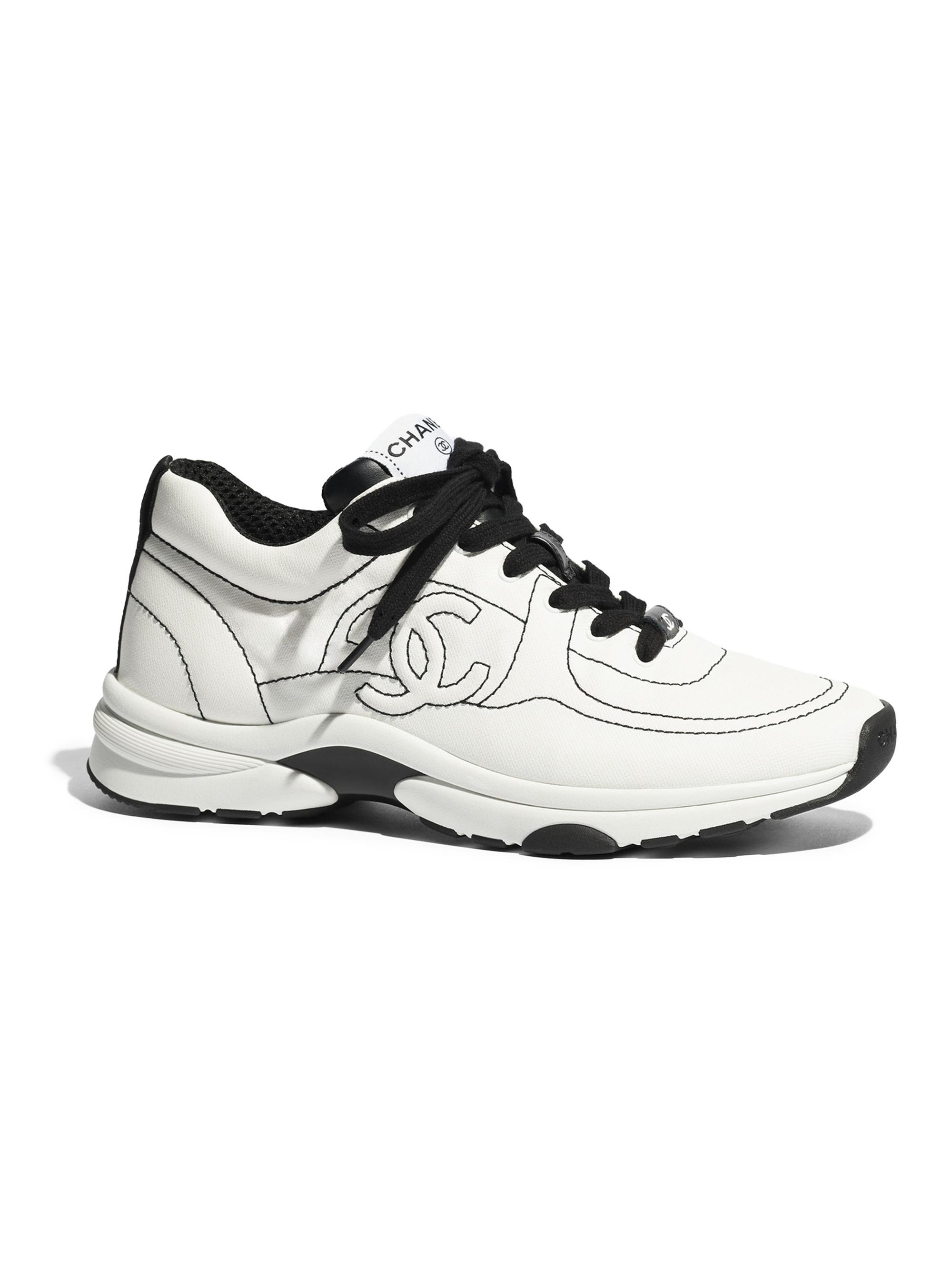 CHANEL ホワイトソックス CHANEL Karl Lagerfeld 14P Runway cream black patent sock