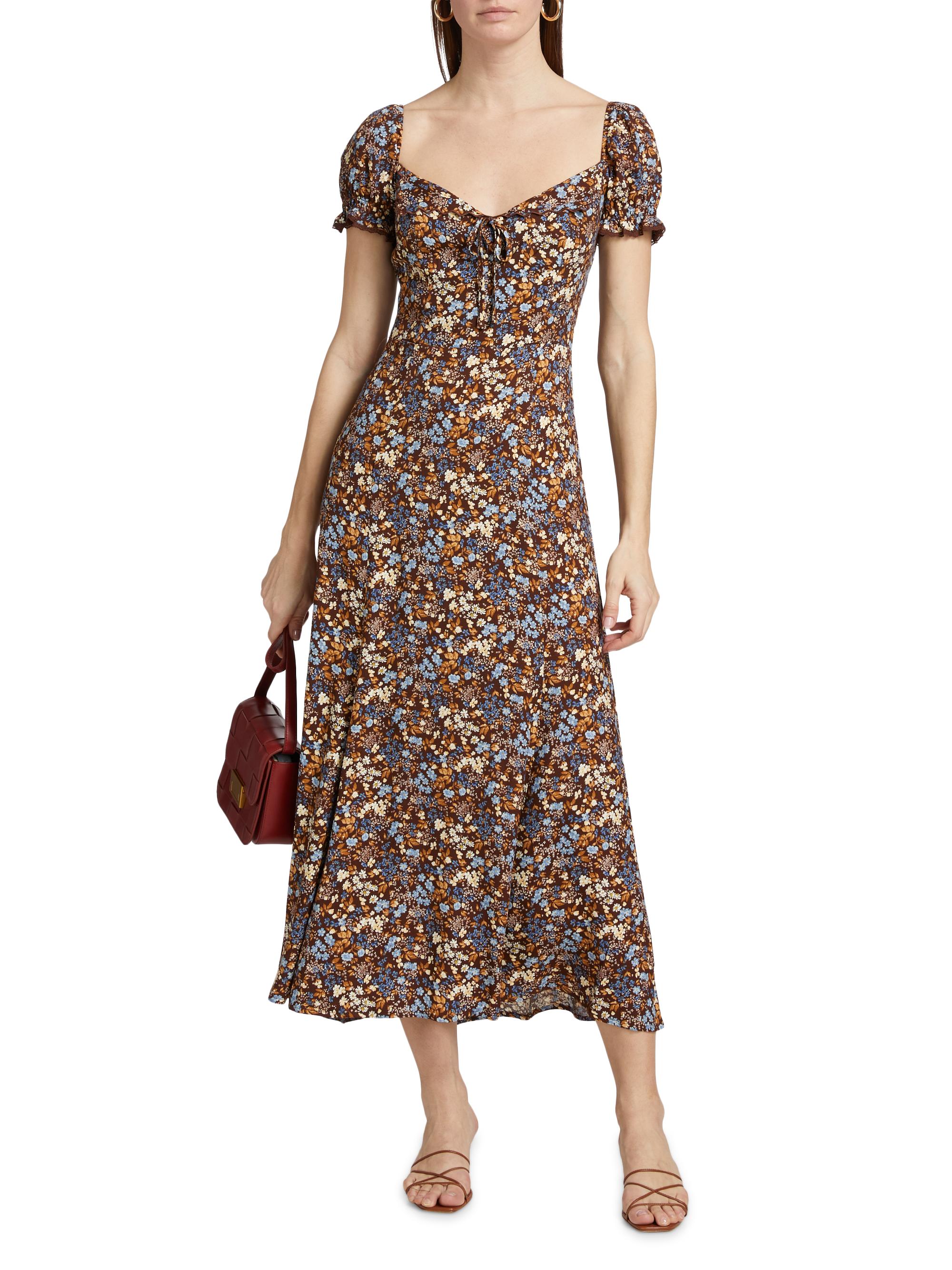 Reformation Shyla Floral Midi-Dress | Saks Fifth Avenue