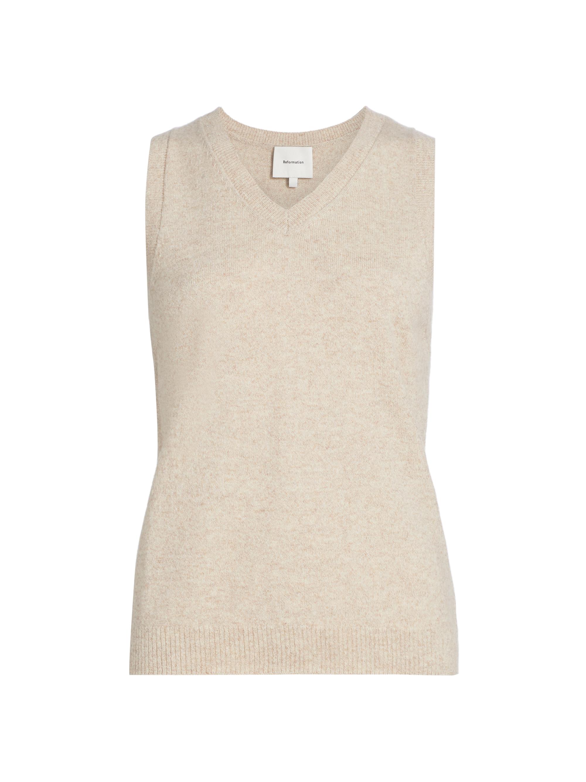 Reformation Women's Cashmere-Wool Tank - Barley