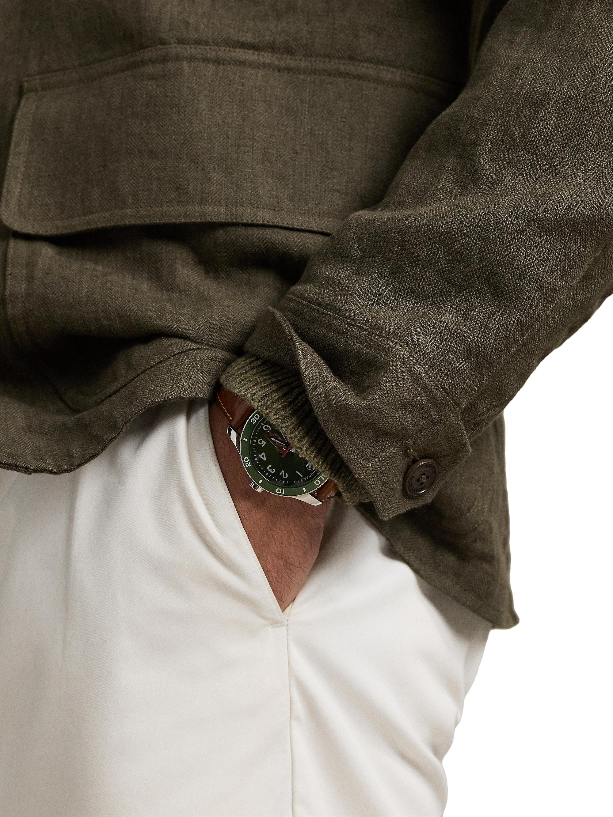 Polo Ralph Lauren Linen Herringbone Utility Jacket | Saks Fifth Avenue