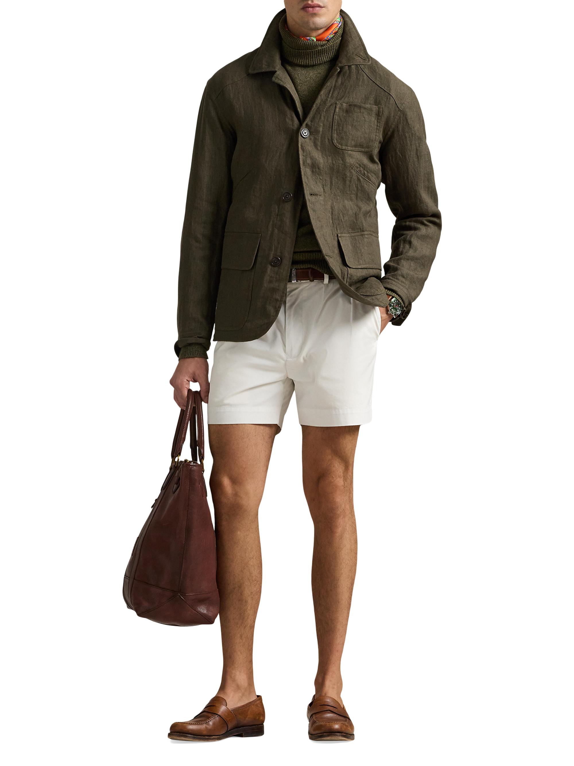 Shop Polo Ralph Lauren Linen Herringbone Utility Jacket | Saks 