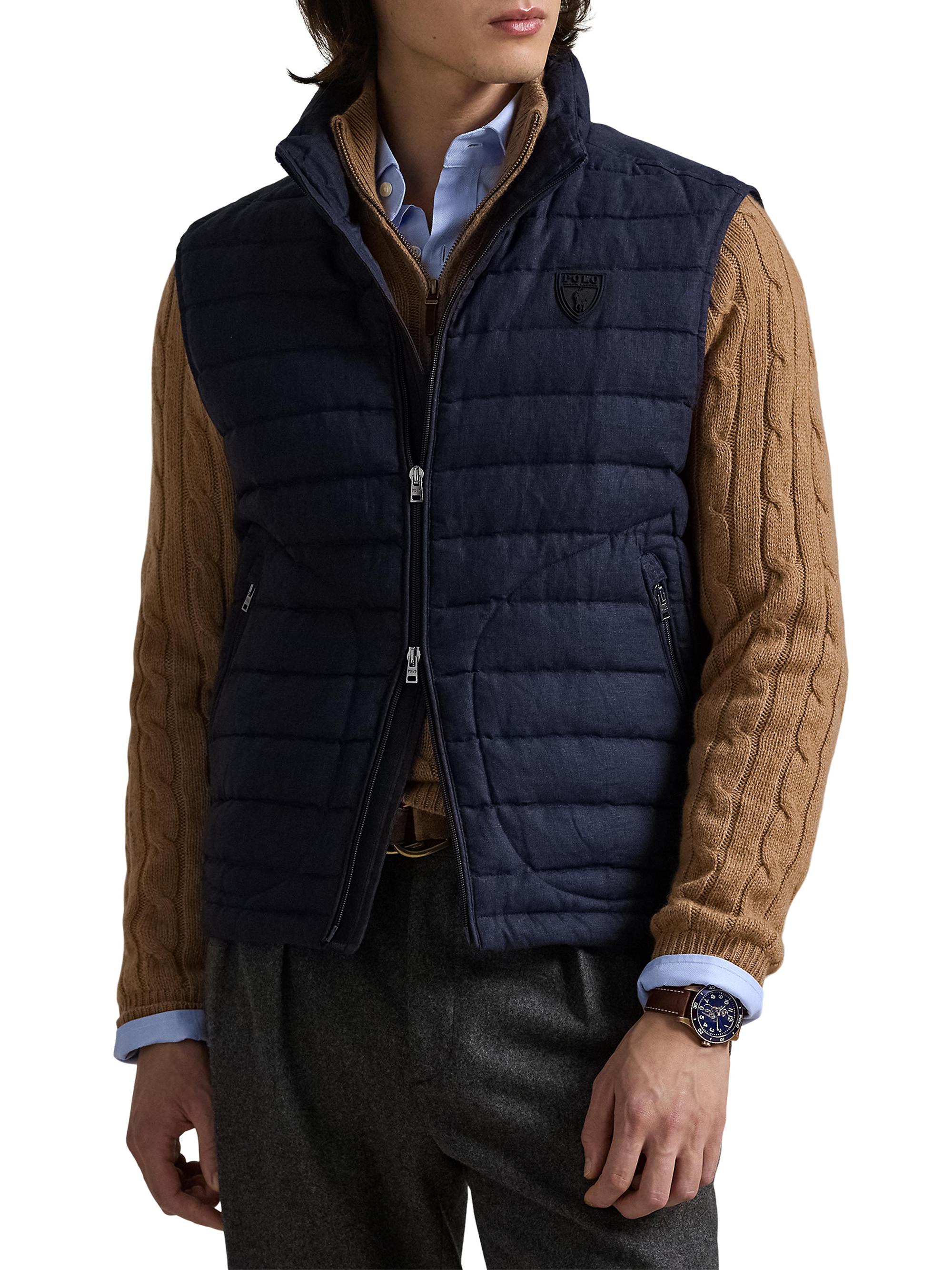 Polo Ralph Lauren Quilted Linen Down Vest | Saks Fifth Avenue