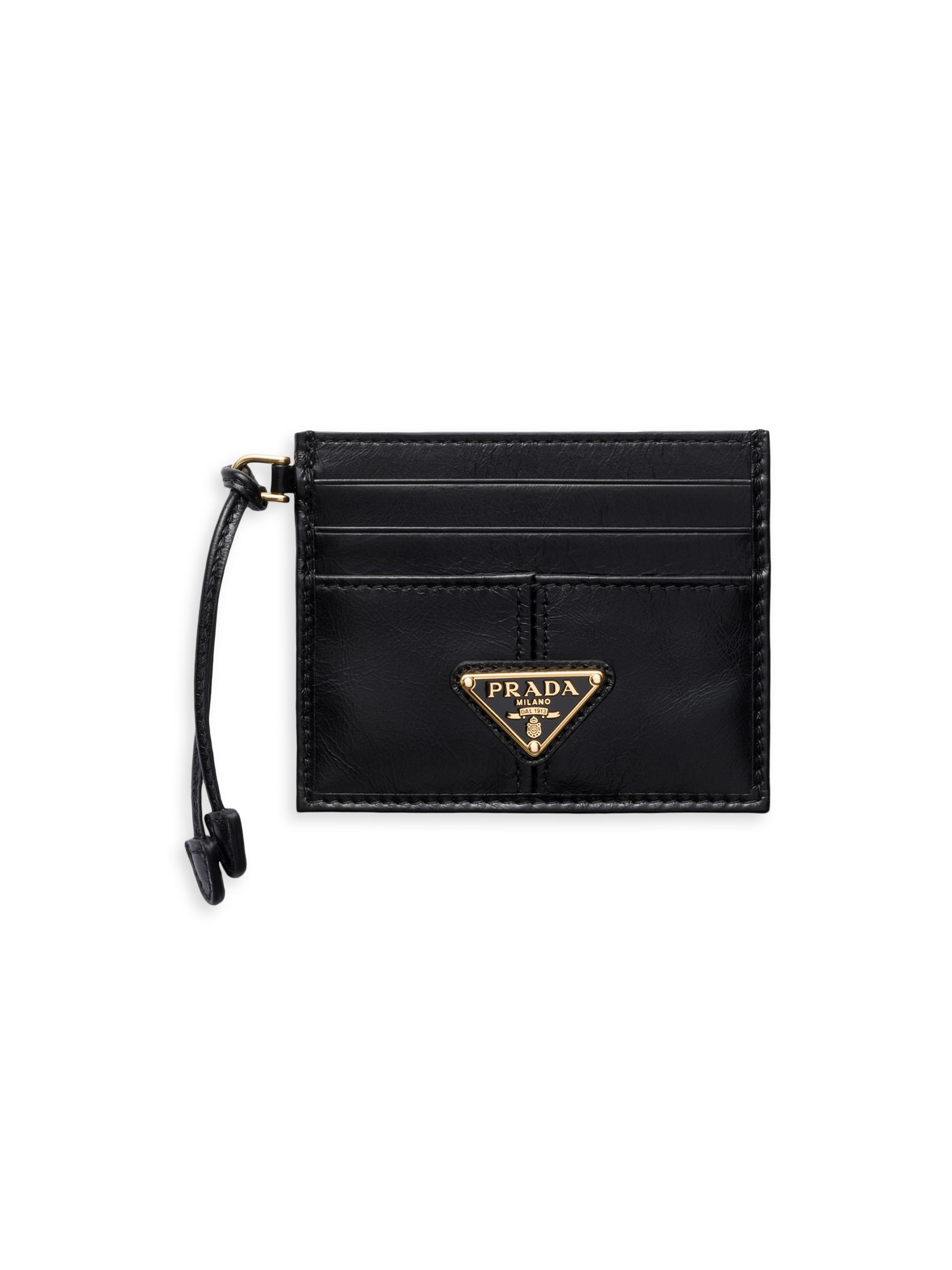 Prada Women's Leather Card Holder - Black