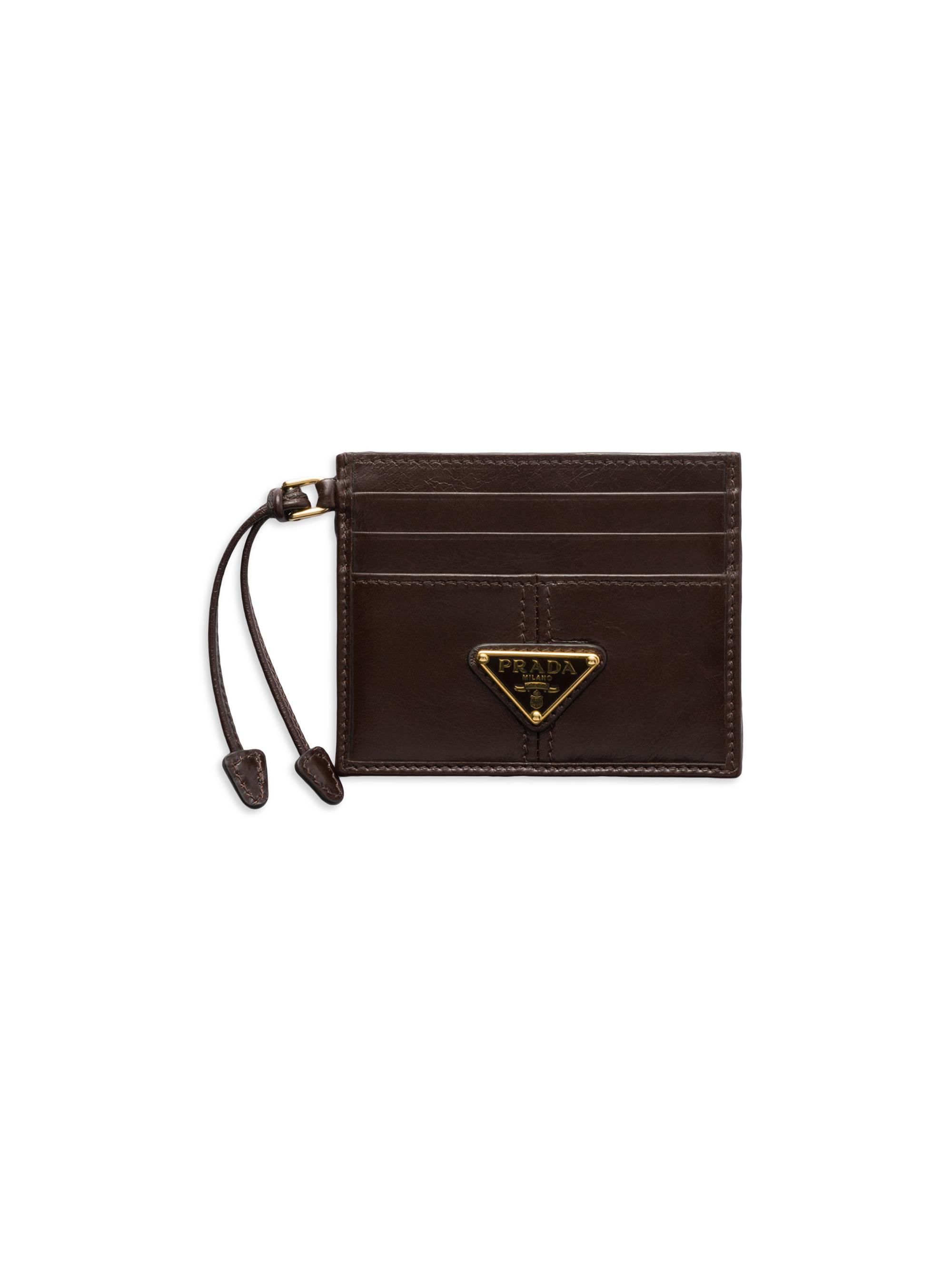 Prada Women's Leather Card Holder - Dark Brown | Thumbnail 4