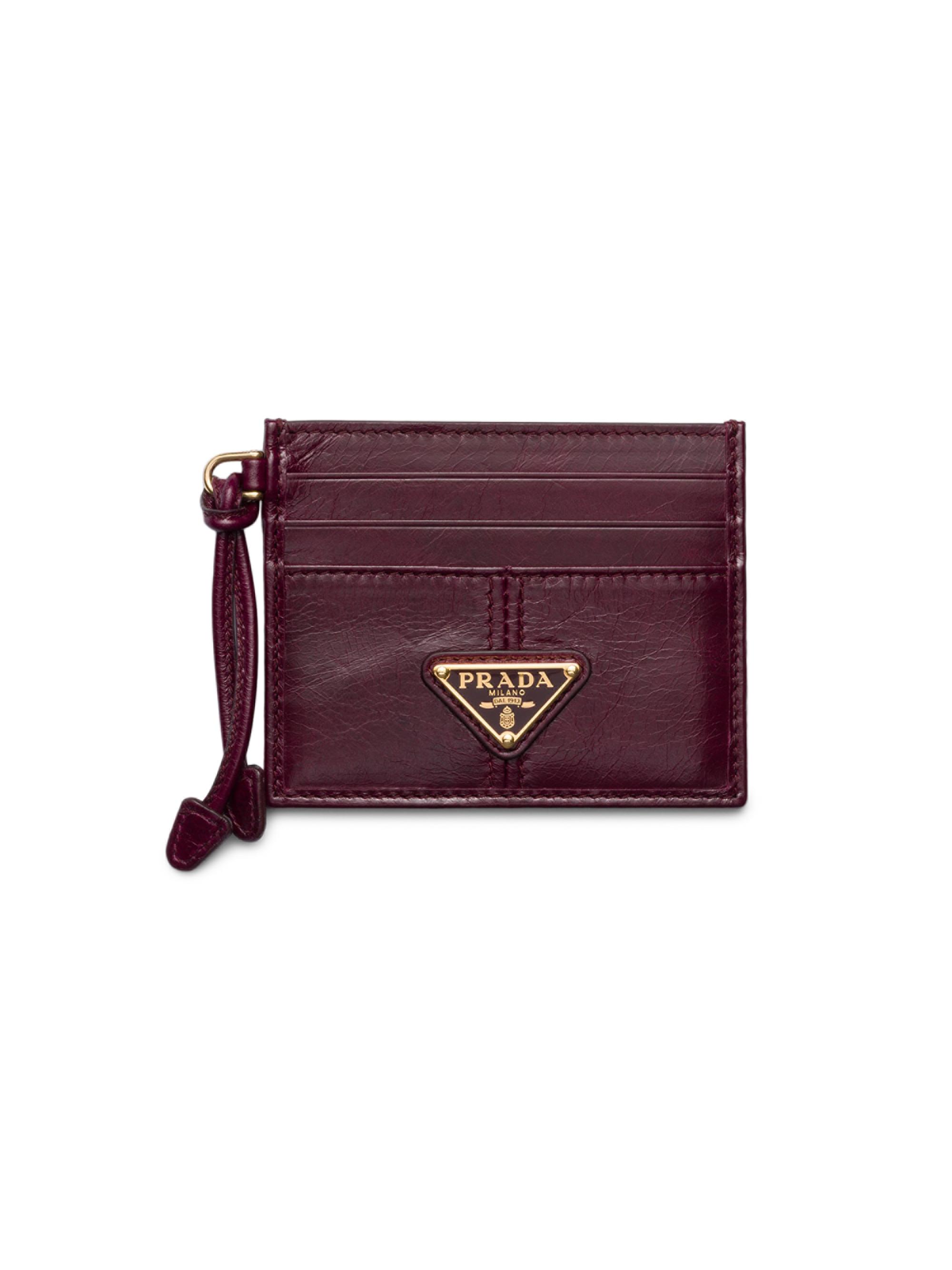 Prada Women's Leather Card Holder - Dark Red | Thumbnail 4