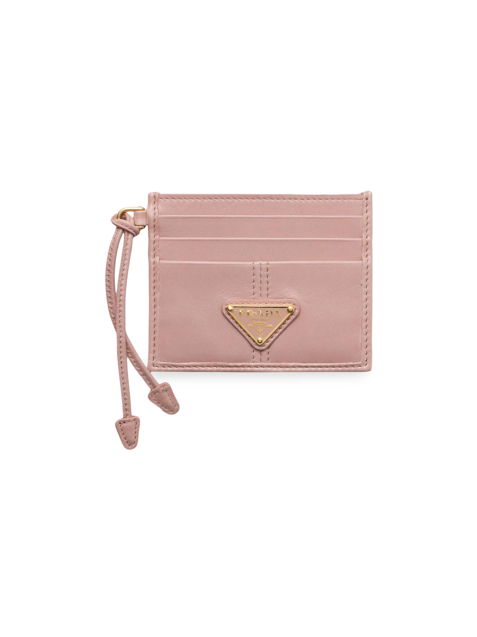 Prada Women's Leather Card Holder - Pink