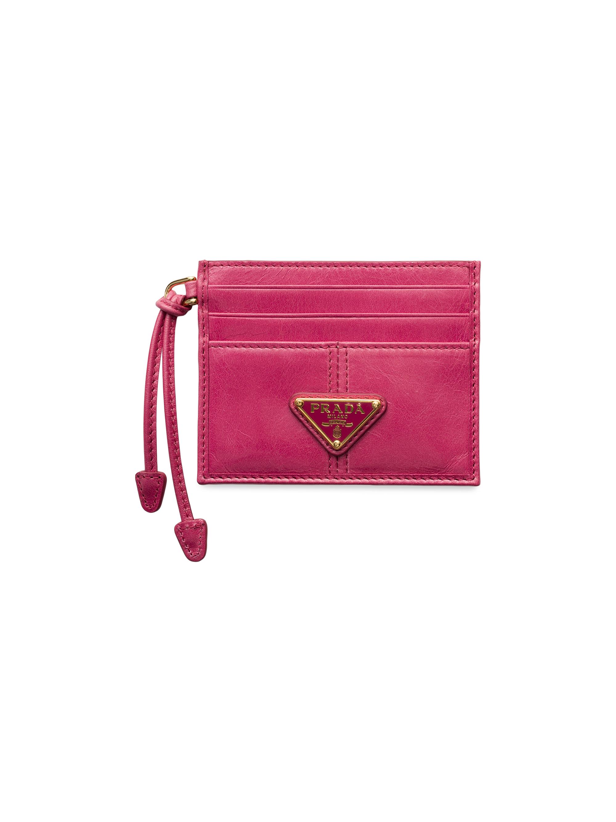 Prada Women's Leather Card Holder - Pink Gold