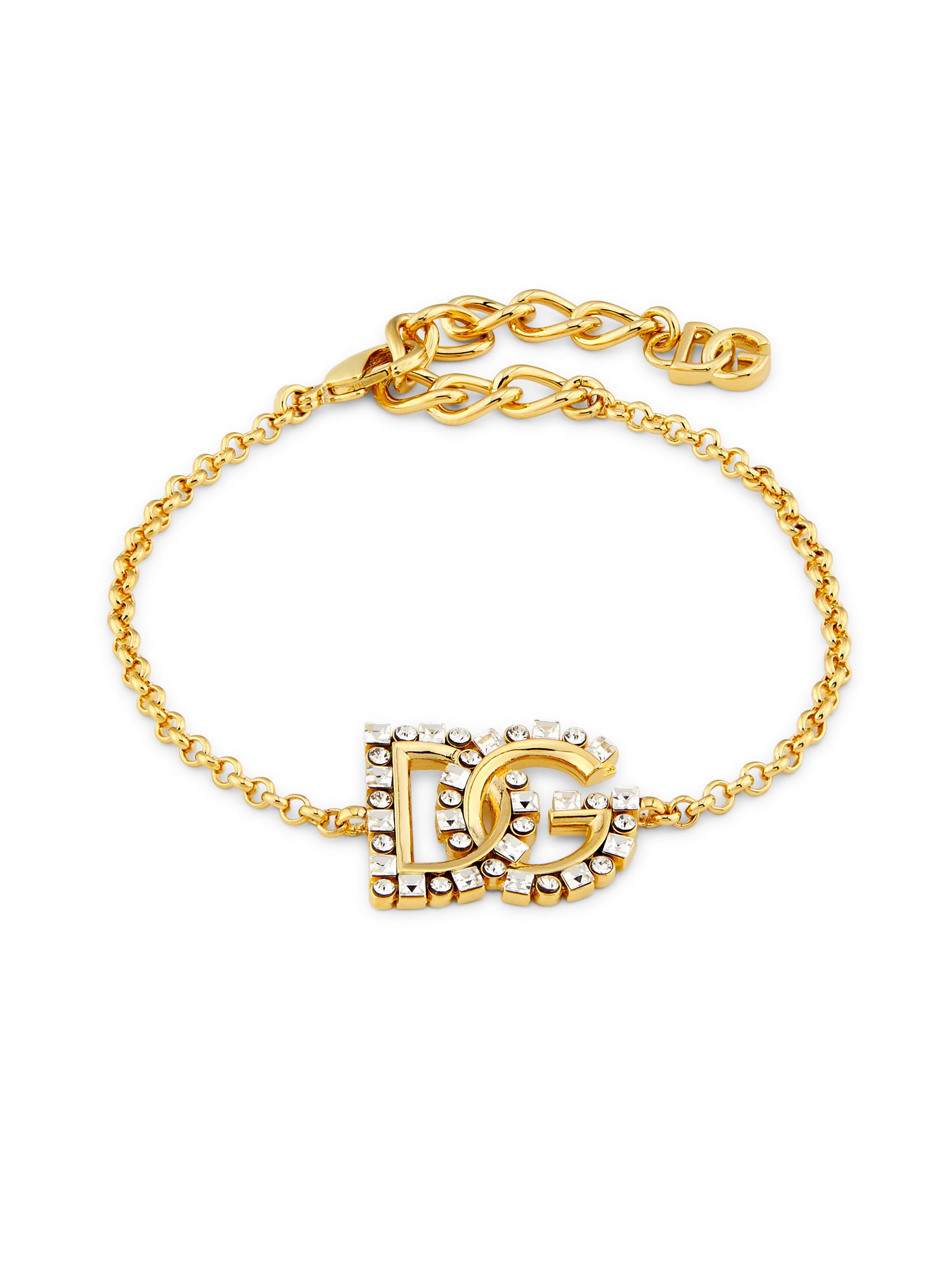 Dolce & Gabbana Women's Goldtone & Glass Crystal Monogram Bracelet - Gold