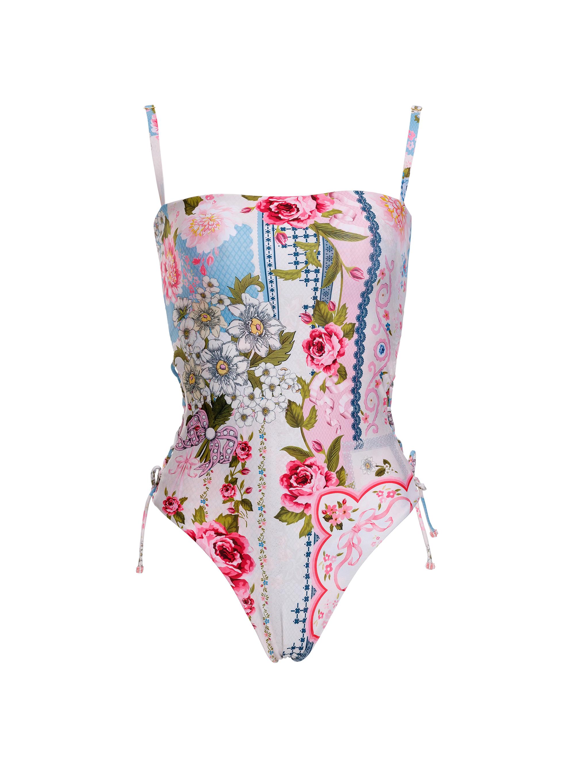 Agua Bendita Women's Mariel Meraki Floral Reversible One-Piece Swimsuit