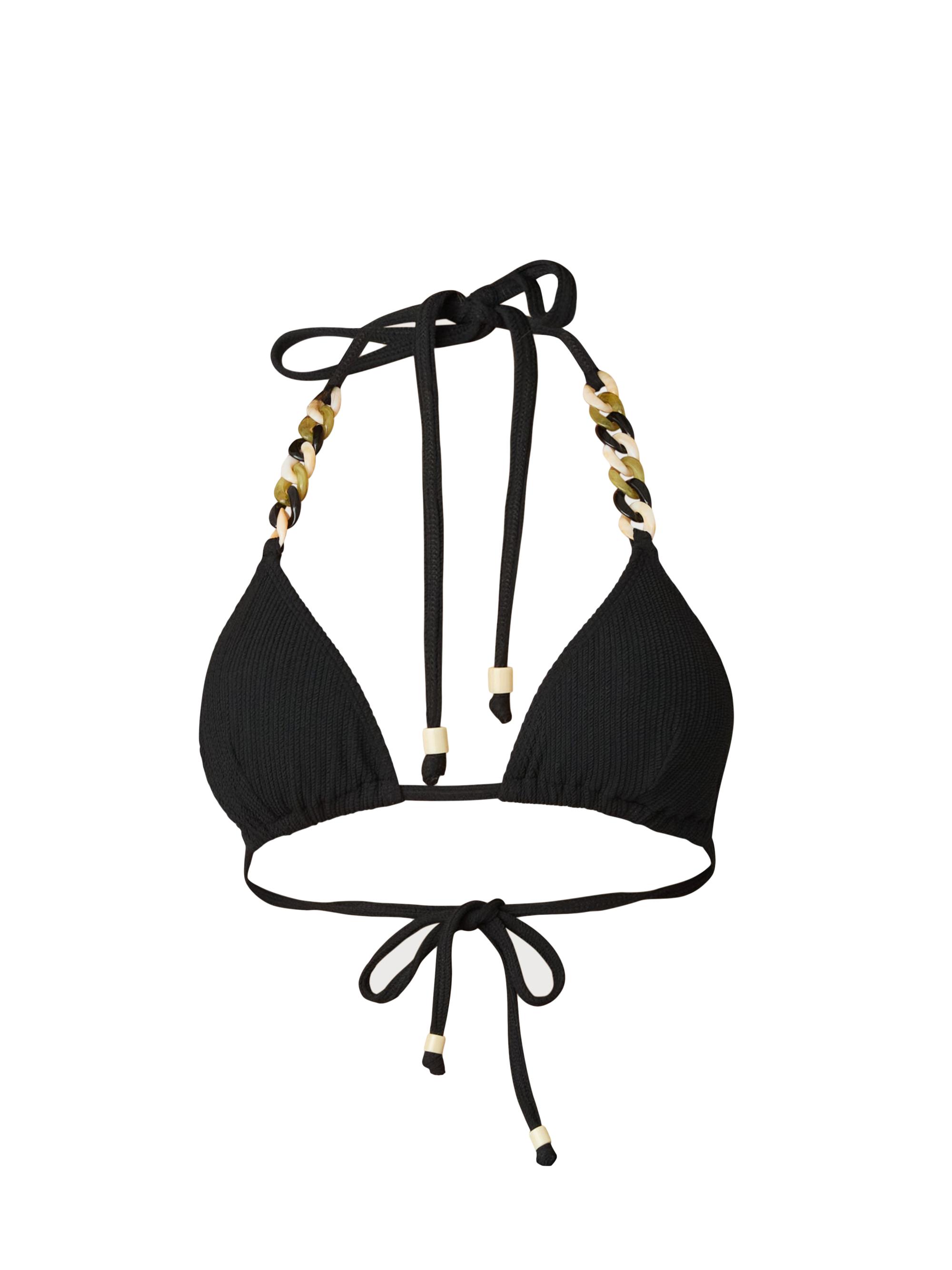 Shoshanna Women's Chain Triangle Bikini Top - Jet