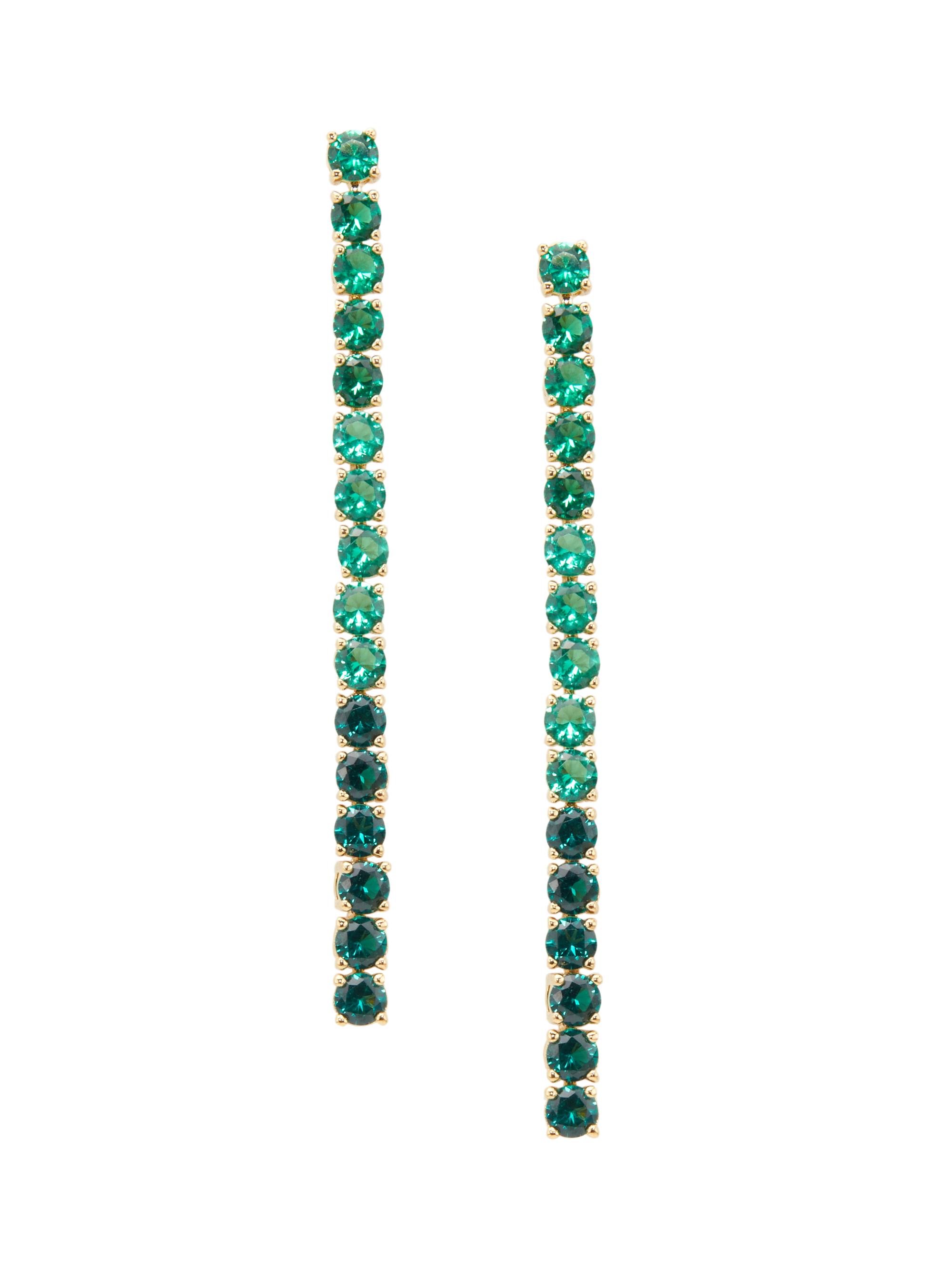 Adriana Orsini Women's 18K-Gold-Plated & Crystal Tennis Earrings - Green