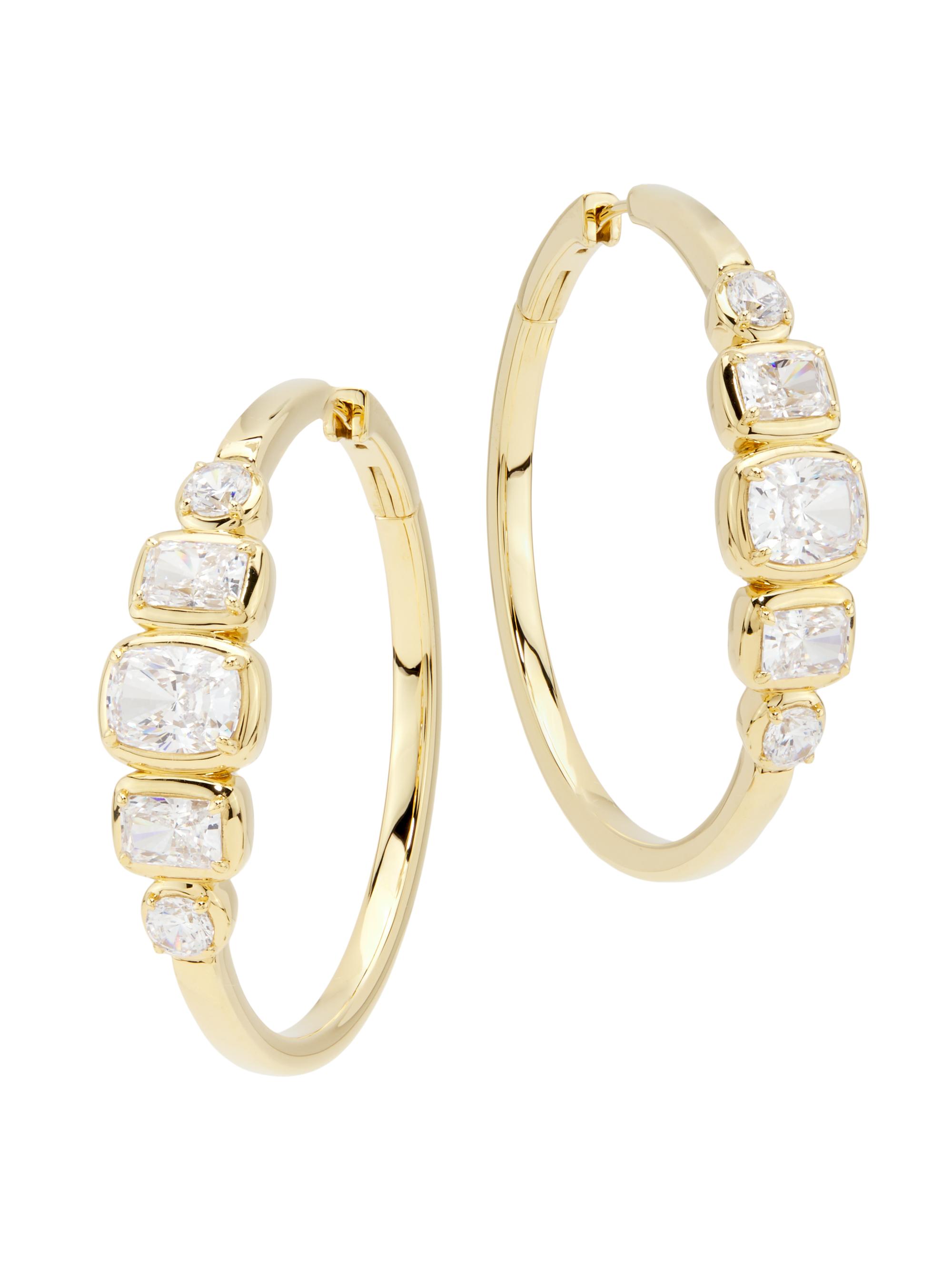 Adriana Orsini Women's Cabrete 18K-Gold-Plated & Cubic Zirconia  Hoop Earrings - Gold