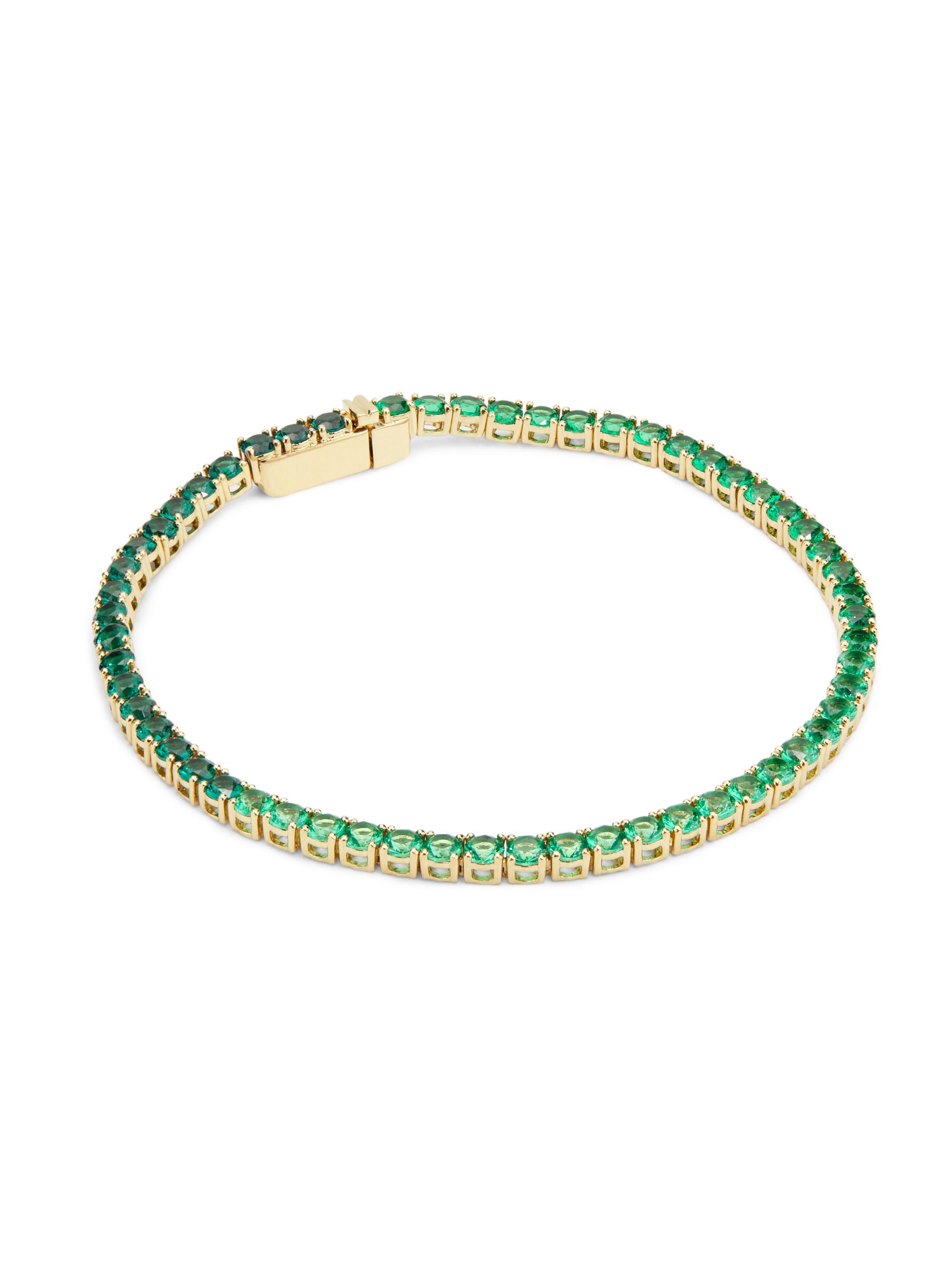 Adriana Orsini Women's 18K-Gold-Plated & Crystal Tennis Bracelet/7.25" - Green