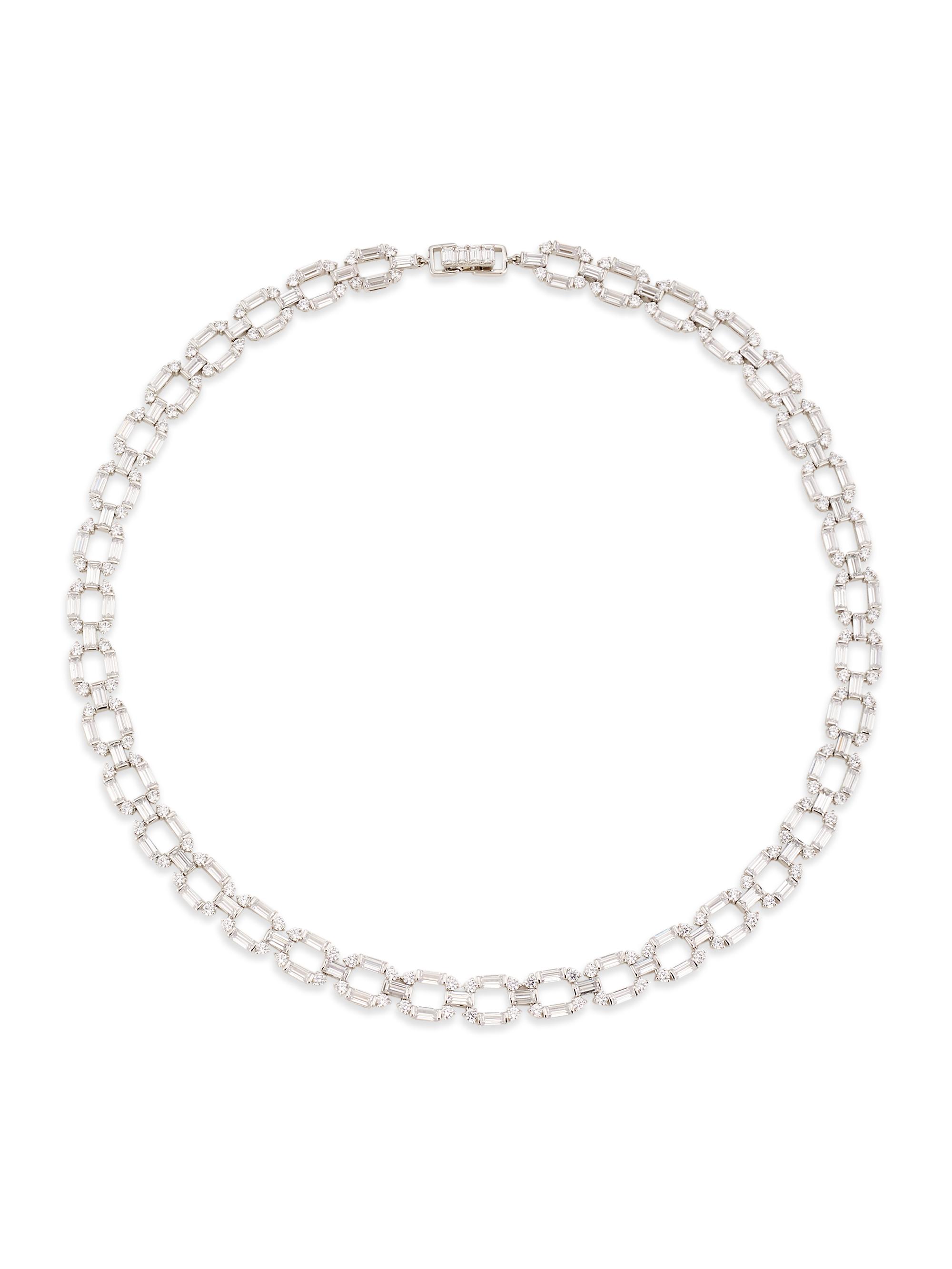 Adriana Orsini Women's Gwen Rhodium-Plated & Cubic Zirconia Collar Necklace - Silver