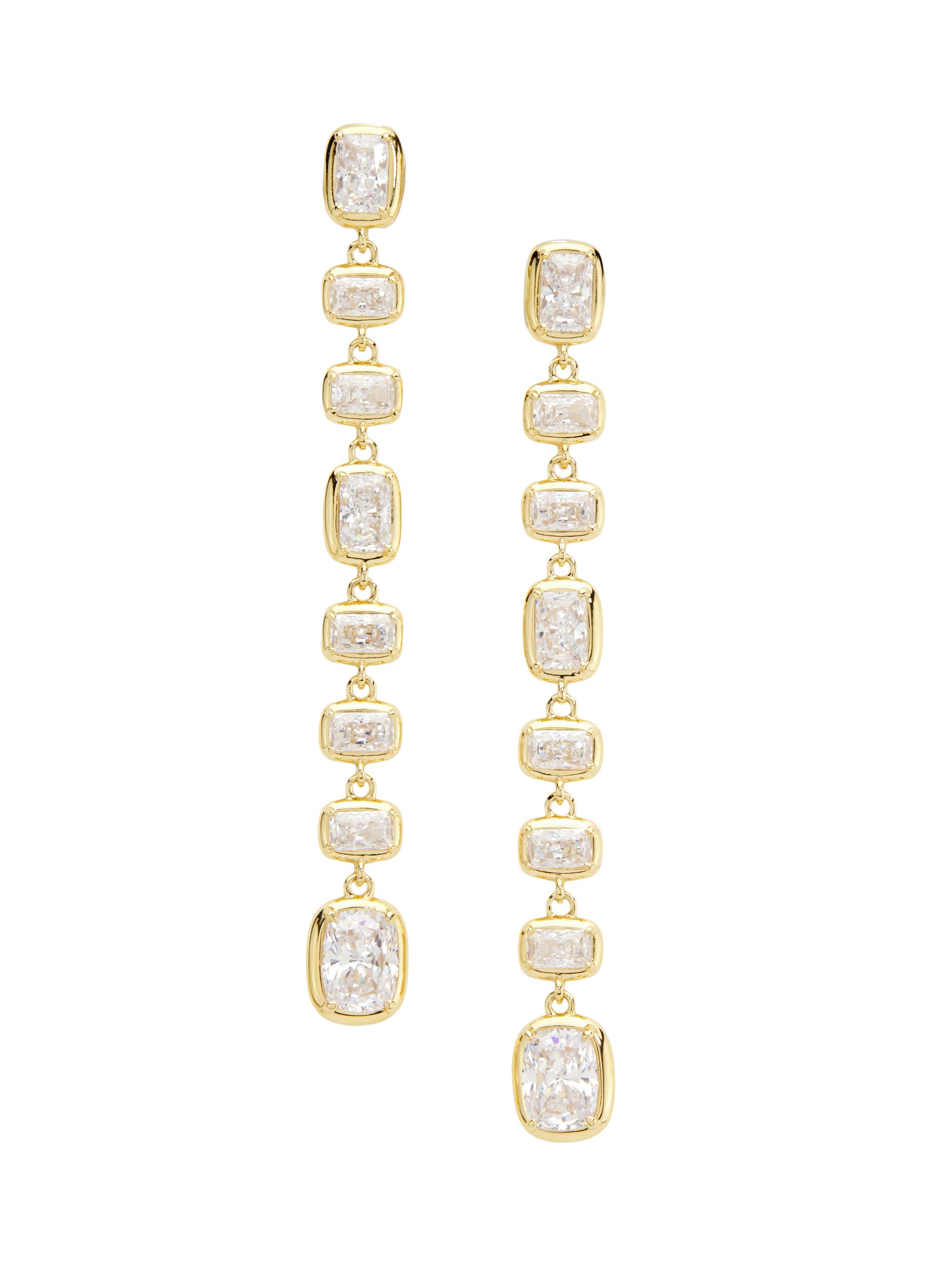 Adriana Orsini Women's Cabrete 18K-Gold-Plated & Cubic Zirconia Linear Drop Earrings - Gold