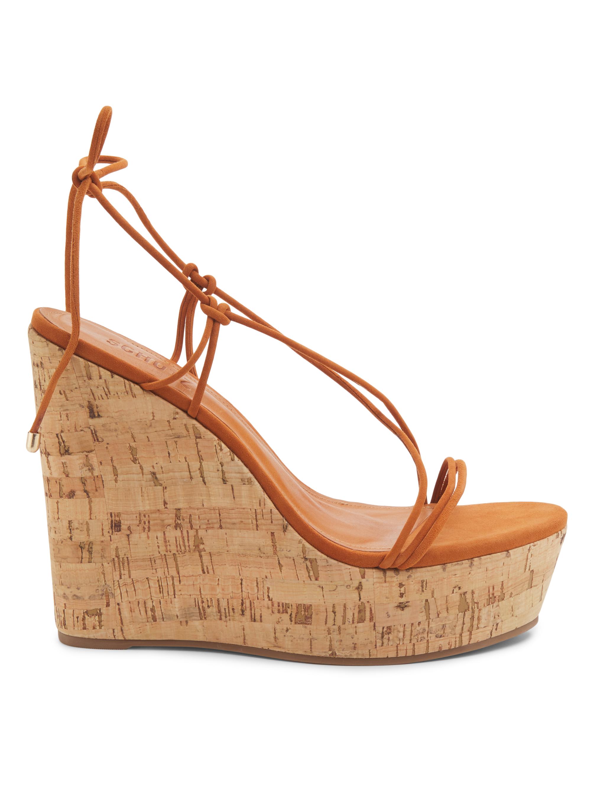 Schutz Women's Calabria 100MM Suede Platform Wedge Sandals - Brown