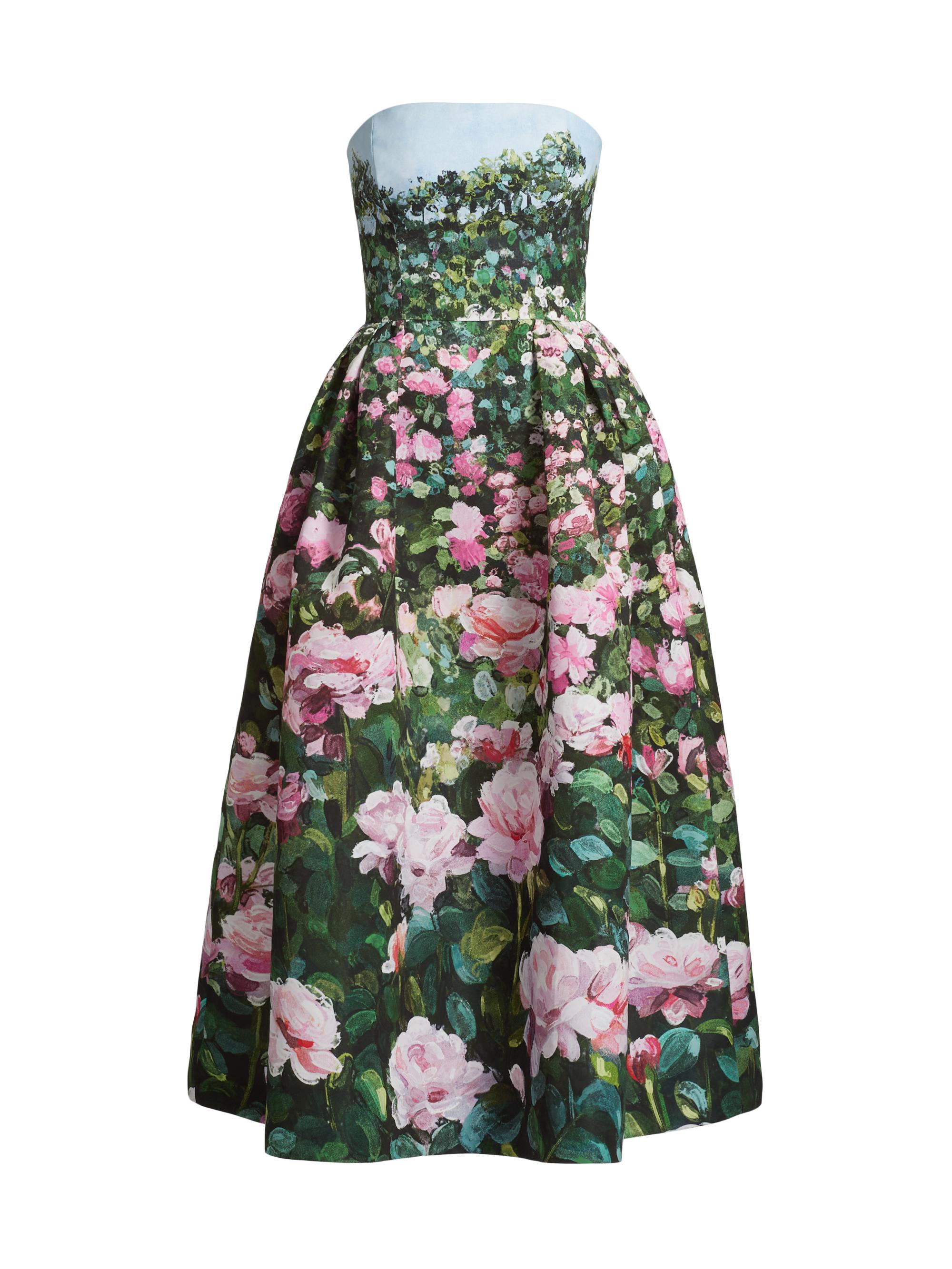 Oscar de la Renta Women's Strapless Bellflower Faille Gown - Floral