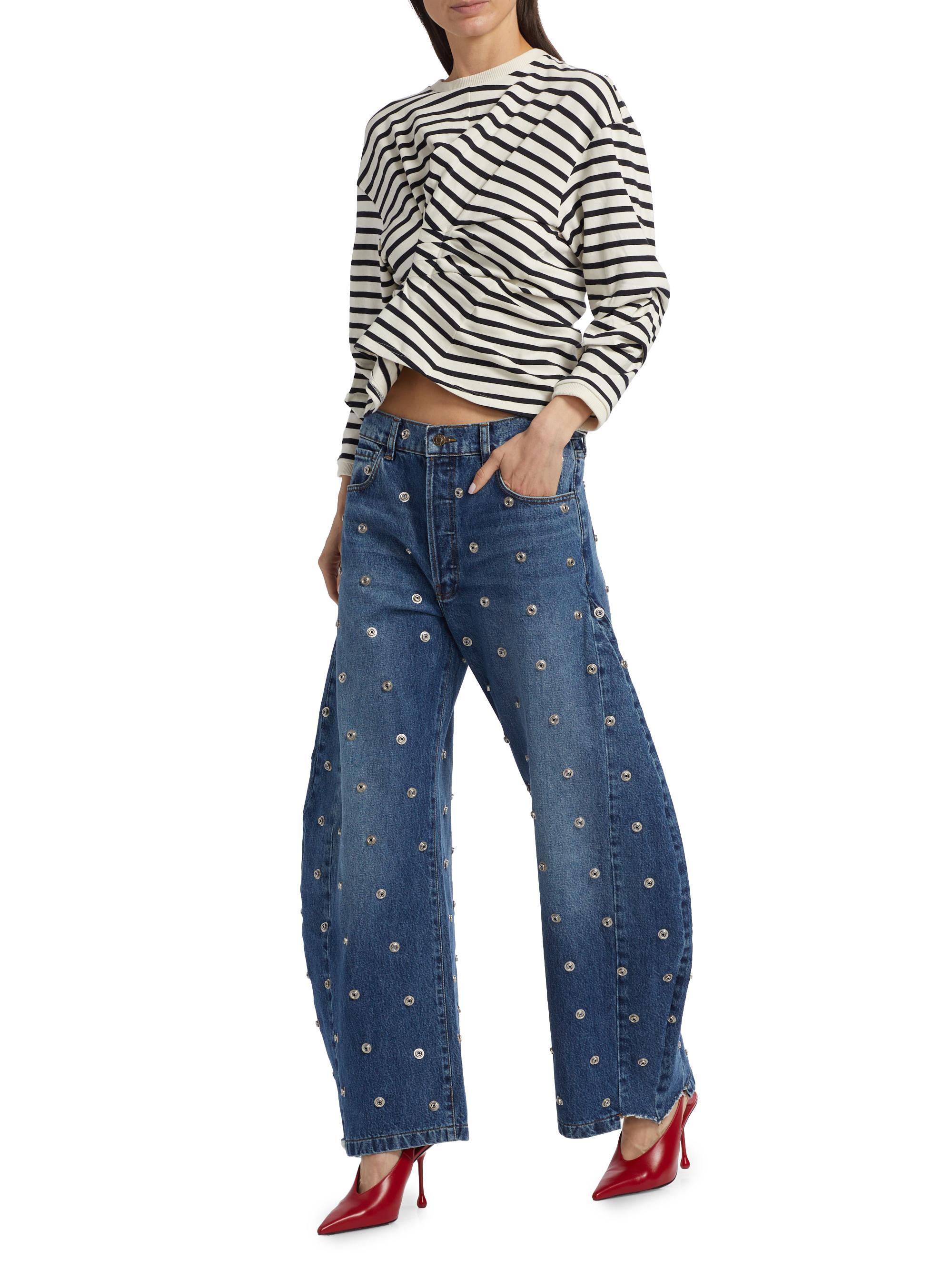 a.w.a.k.e. mode トップス A.W.A.K.E. Mode Striped Knotted Jersey Top | Saks Fifth Avenue