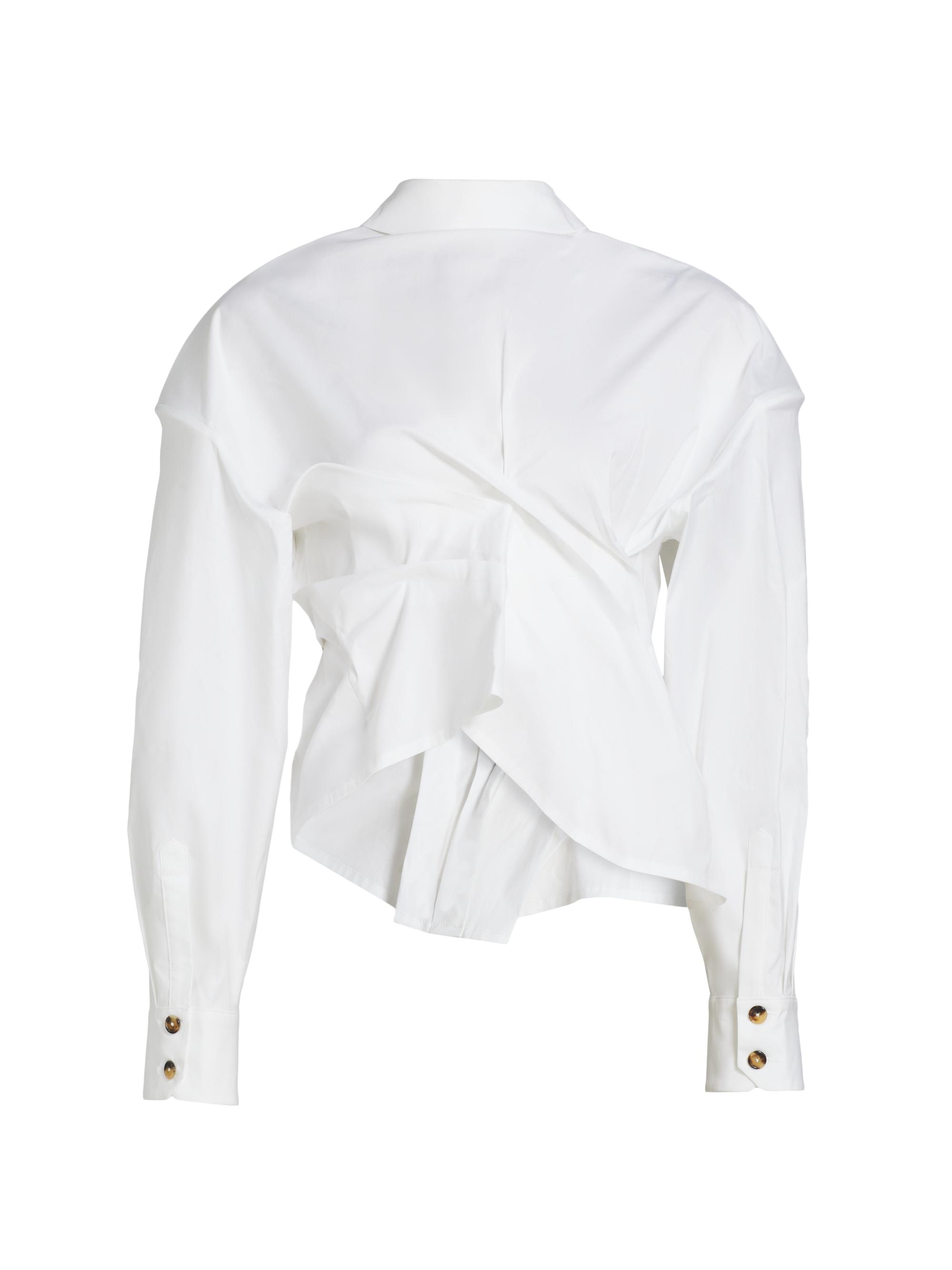 A.W.A.K.E. Mode Women's Twisted Reversed Shirt - White