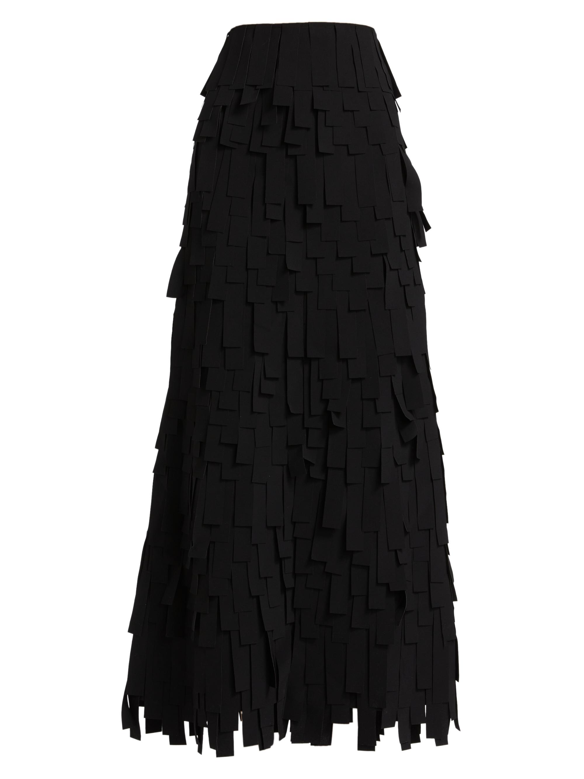A.W.A.K.E. Mode Women's Tiered Rectangle Swatch Maxi Skirt - Black