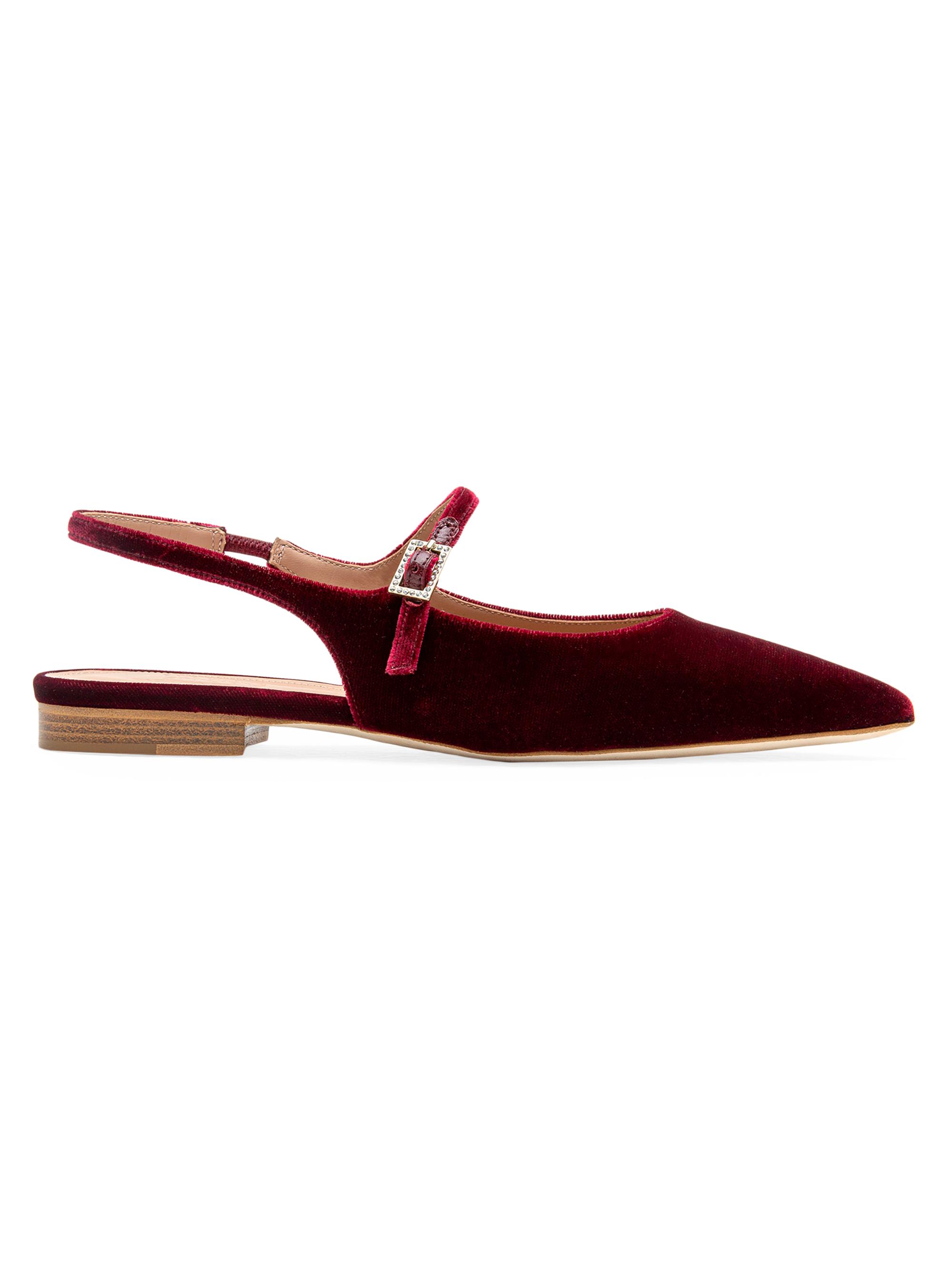Malone Souliers Women's  x Tabitha Simmons Karla Velvet Slingback Flats - Amethyst