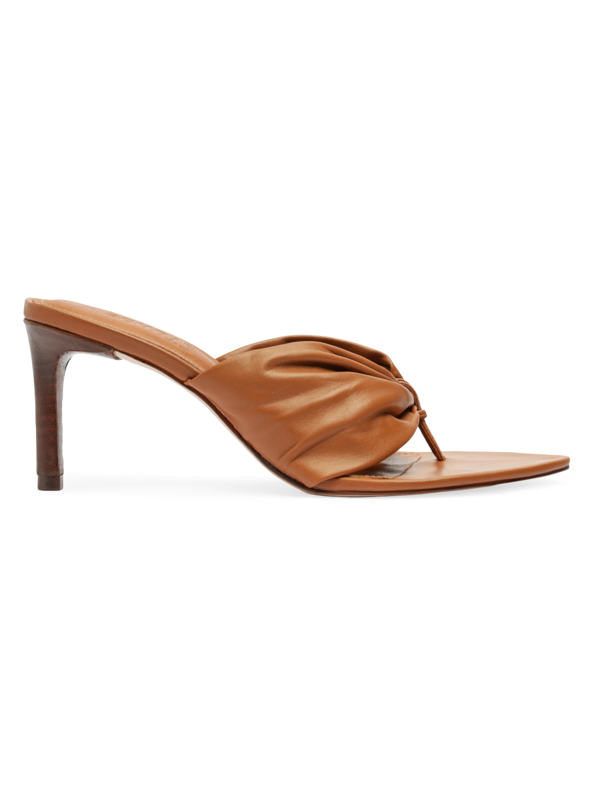 Schutz Women's Lori 75MM Gathered Leather Sandals - Matcha