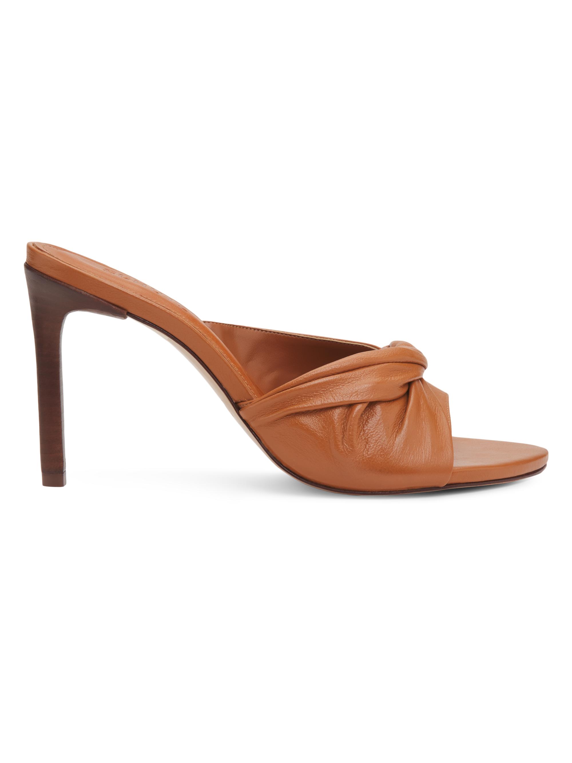Schutz Women's Lori 100MM Gathered Leather Mules - Brown