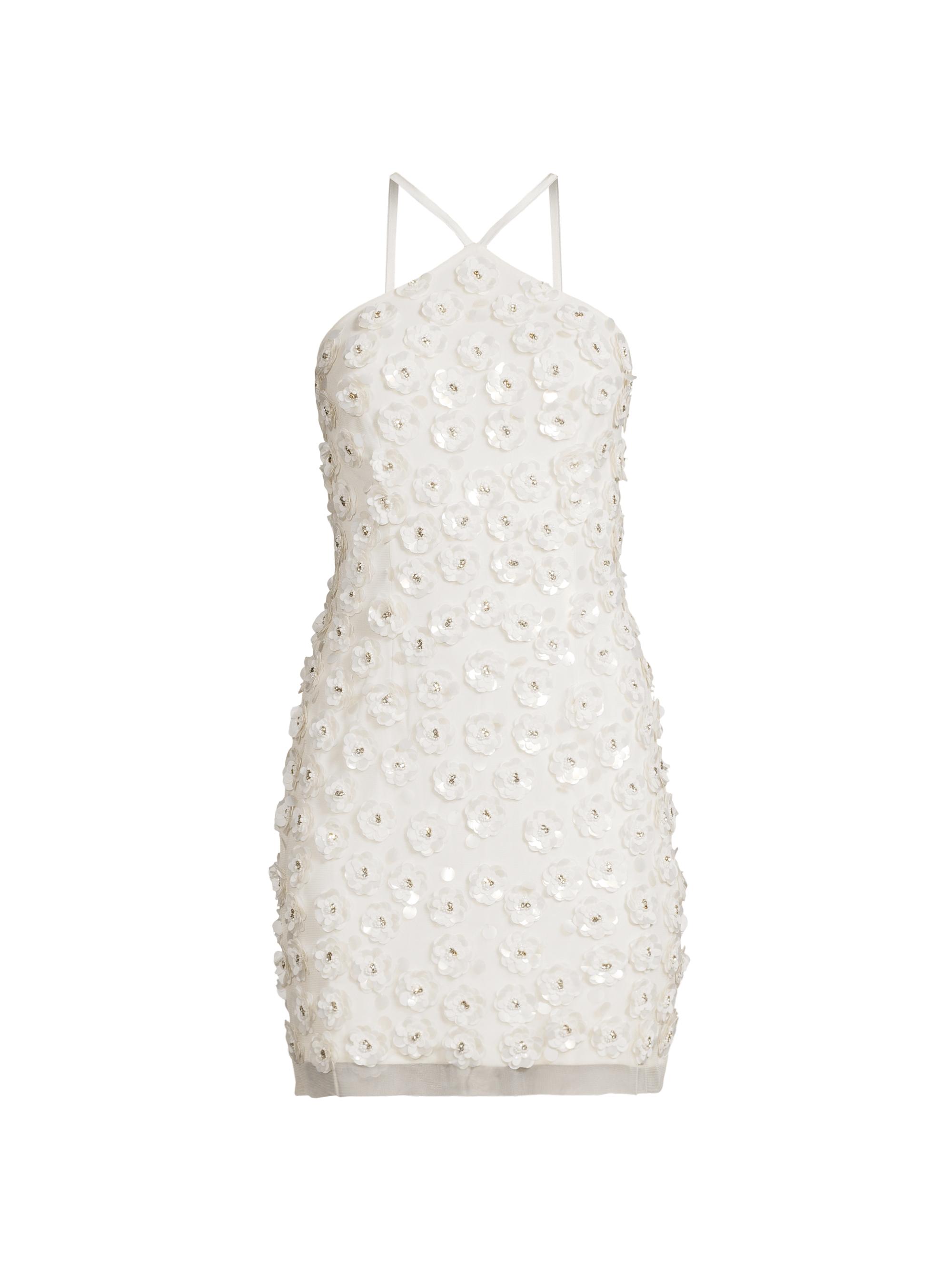 Liv Foster Women's Maeve Floral Beaded Halter Minidress -