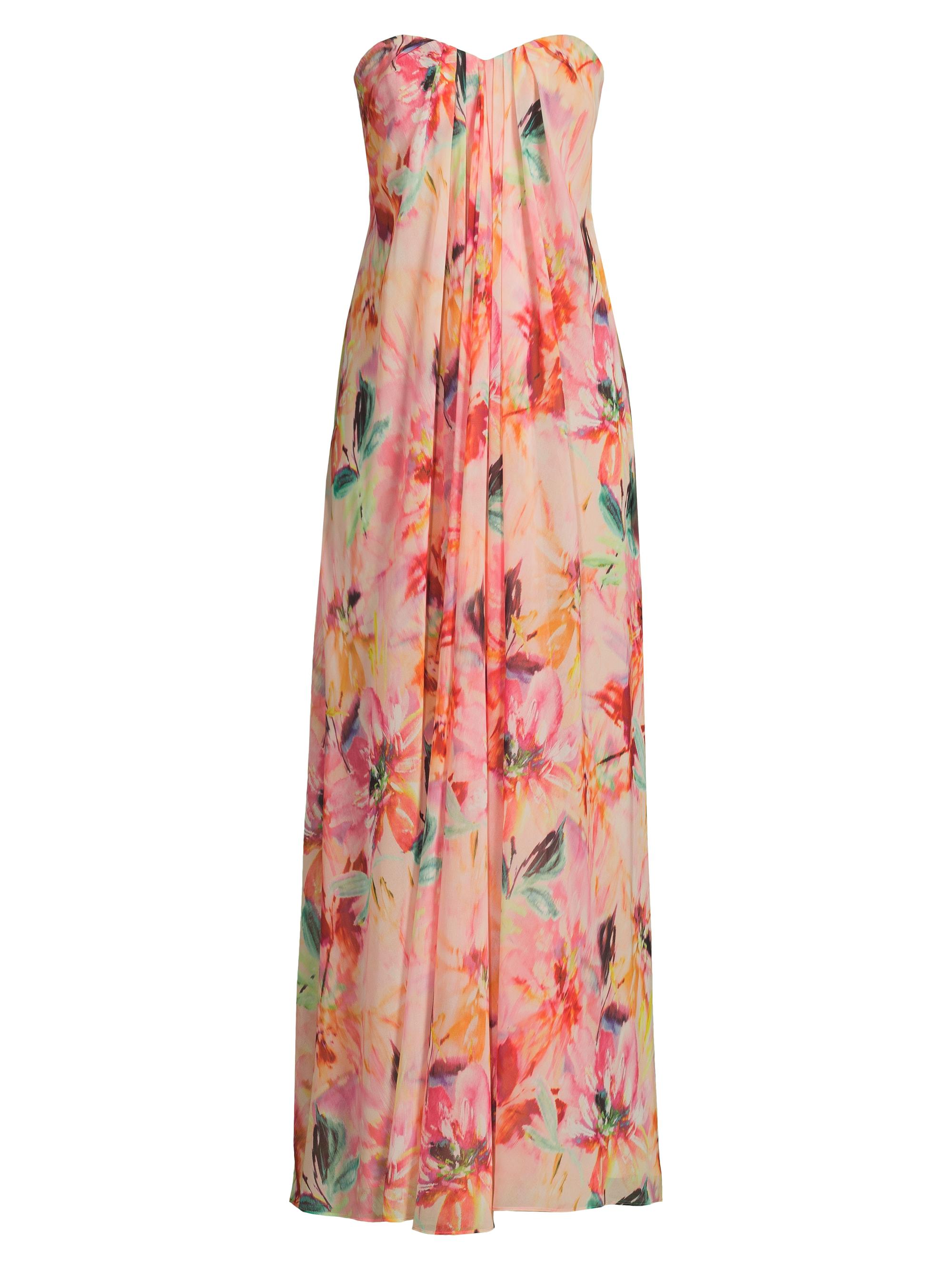 Liv Foster Women's Brooke Strapless Chiffon Maxi Dress - Coral Multi
