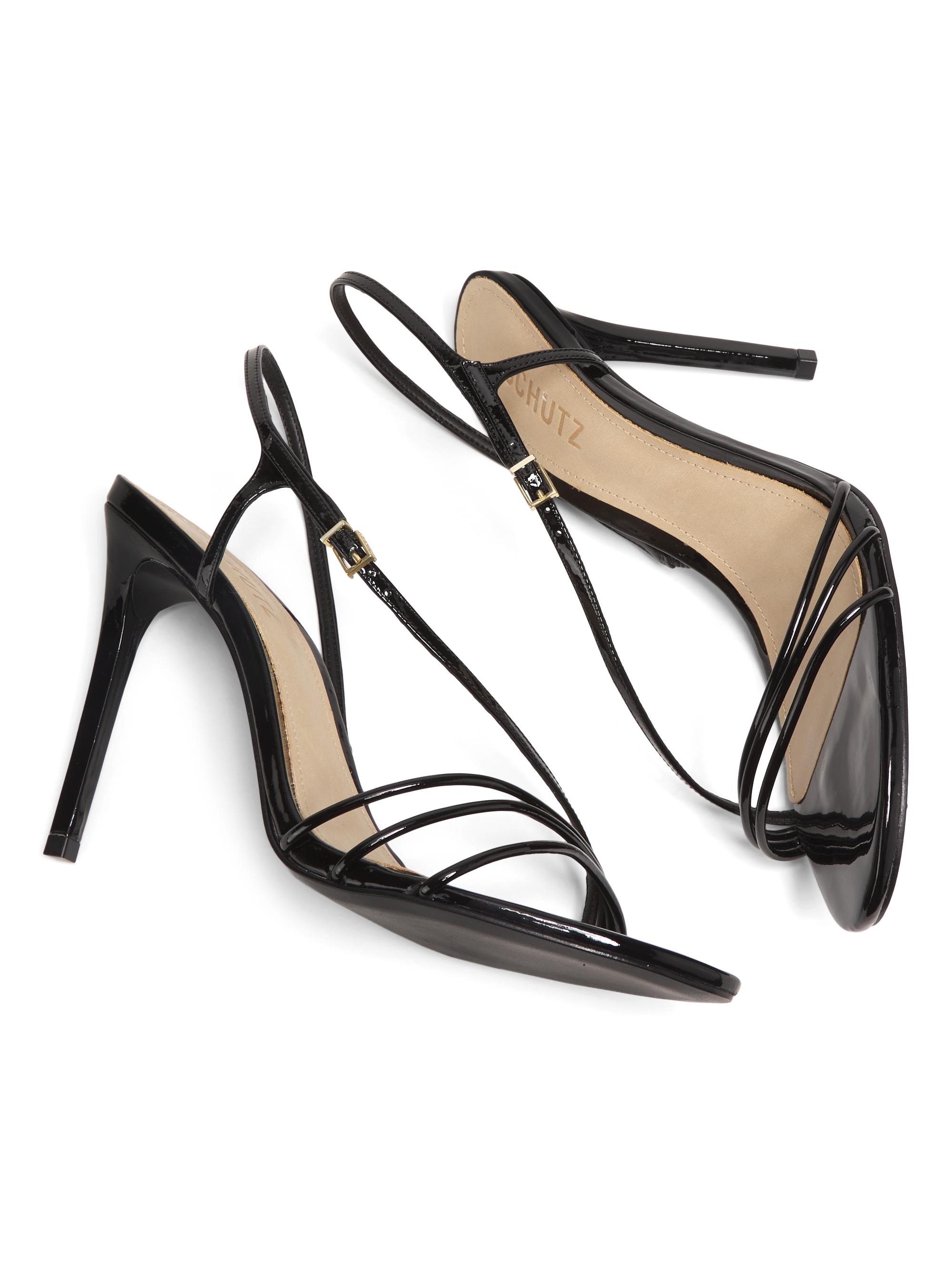イサゴ Schutz Inez 100MM Patent Leather Sandals | Saks Fifth Avenue
