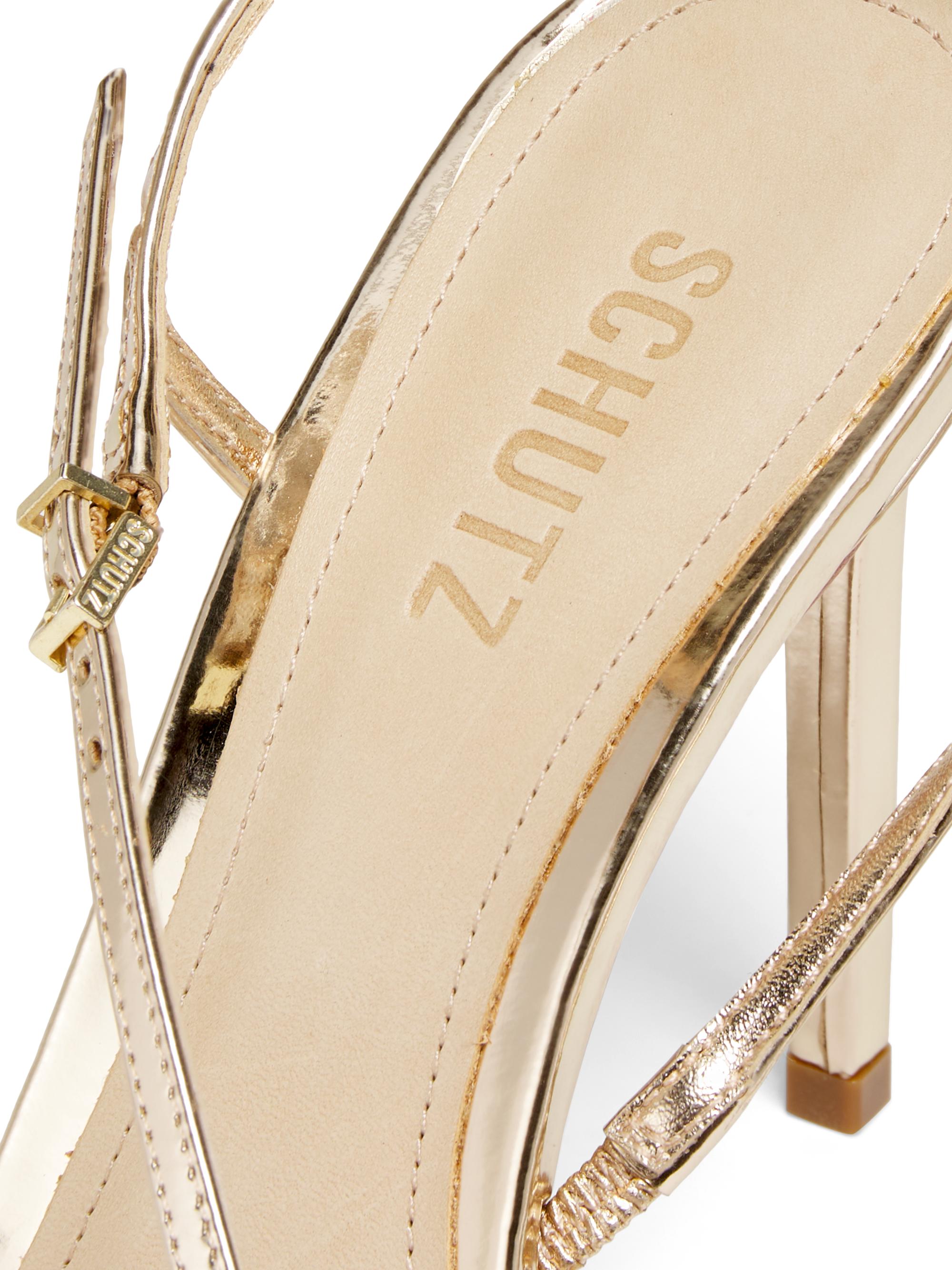 Schutz Inez 100MM Metallic Leather Sandals | Saks Fifth Avenue