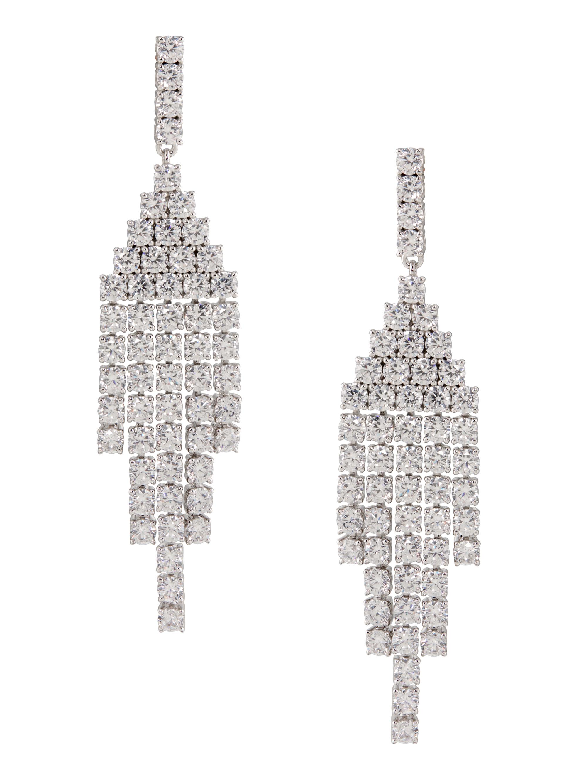 Adriana Orsini Women's Diana Rhodium-Plated & Cubic Zirconia Chandelier Earrings - Silver