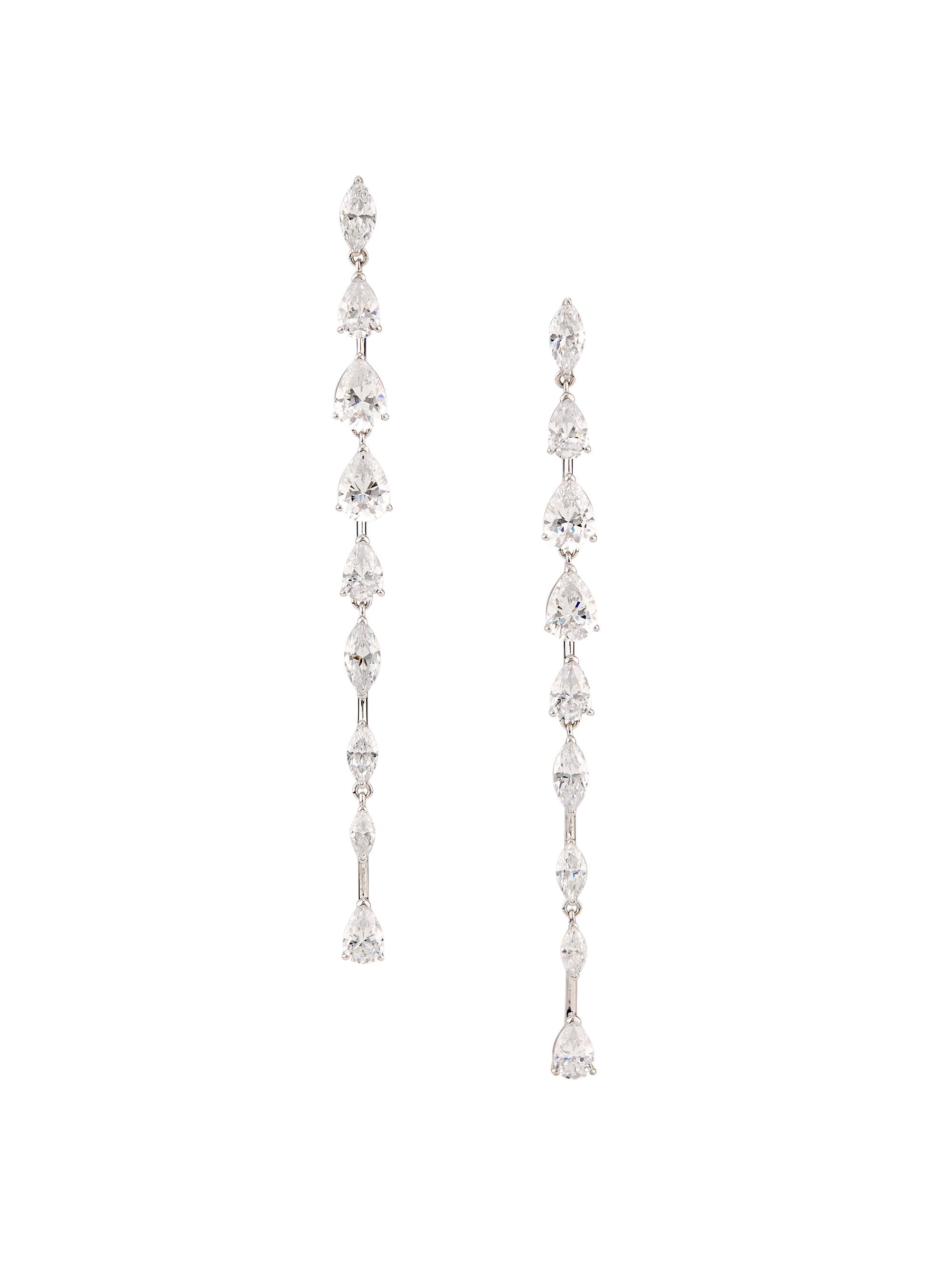Adriana Orsini Women's Anna 18K-Gold-Plated & Cubic Zirconia Linear Earrings - Silver