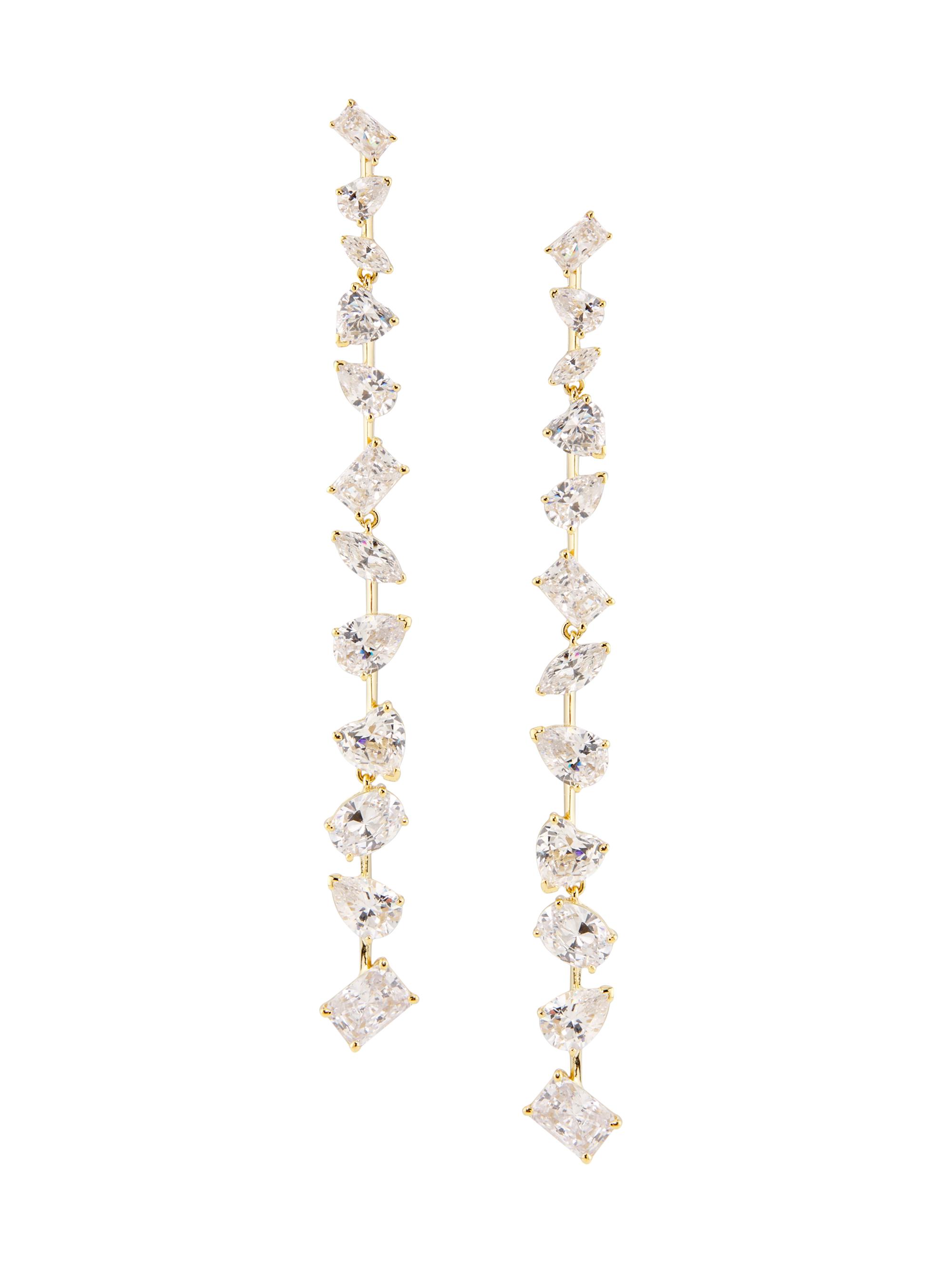 Adriana Orsini Women's Impress Sterling Silver & Cubic Zirconia Linear Drop Earrings - Gold