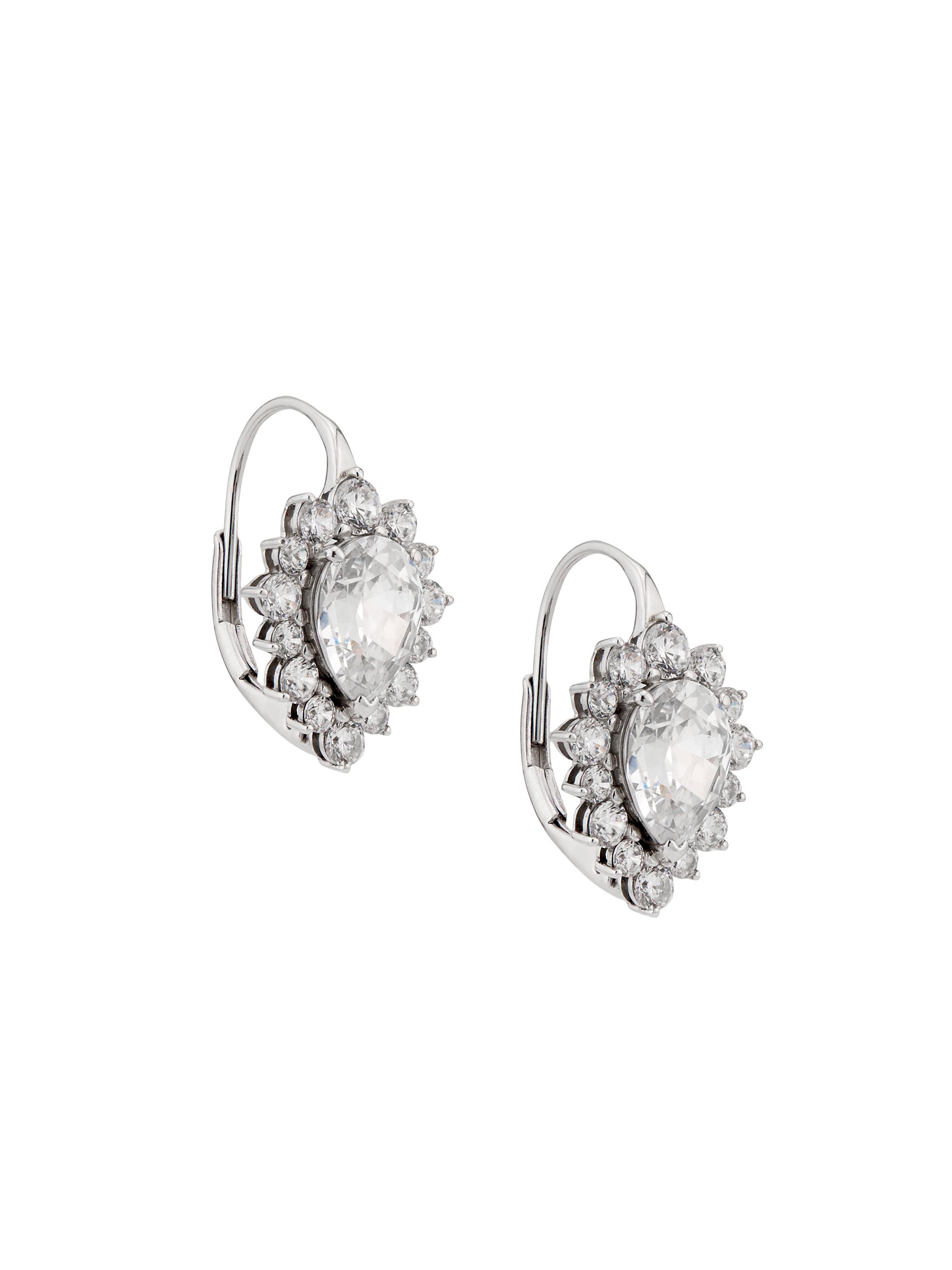 Adriana Orsini Women's Anna 18K-Gold-Plated & Cubic Zirconia Pear-Cut Drop Earrings - Silver