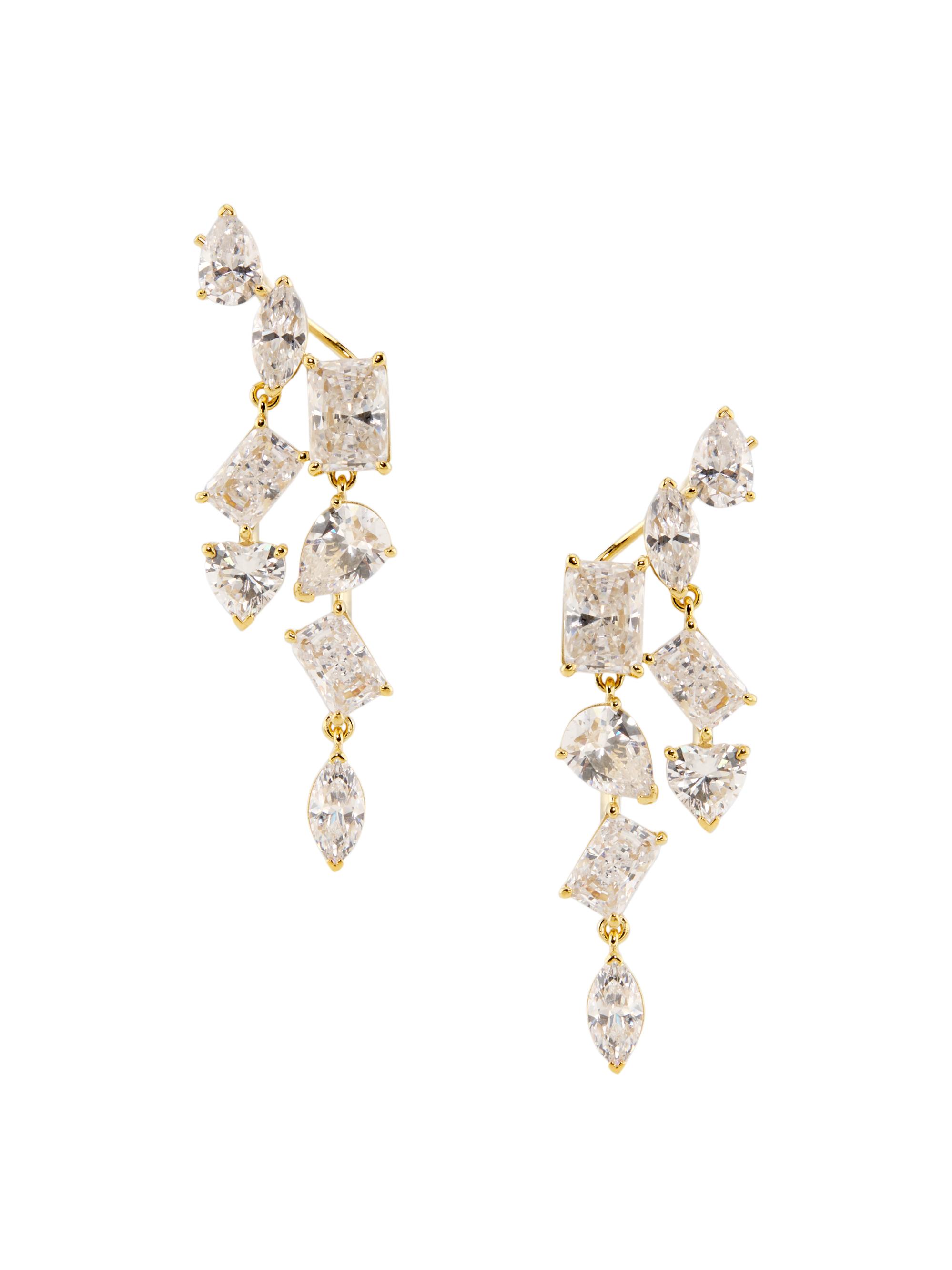 Adriana Orsini Women's Impress 18K-Gold-Plated & Cubic Zirconia Climber Drop Earrings - Gold