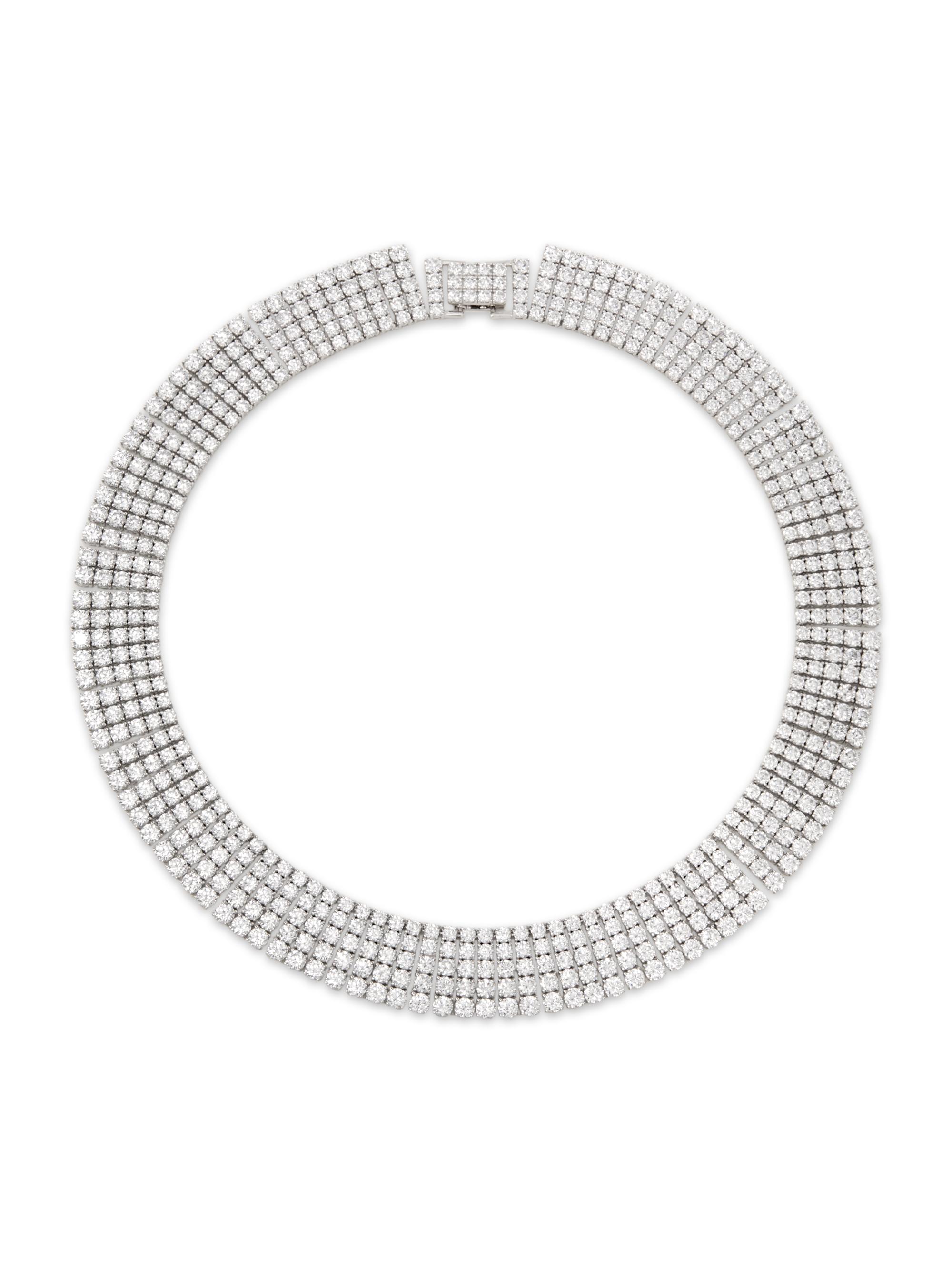 Adriana Orsini Women's Diana Drama Rhodium-Plated & Cubic Zirconia Collar Necklace - Silver