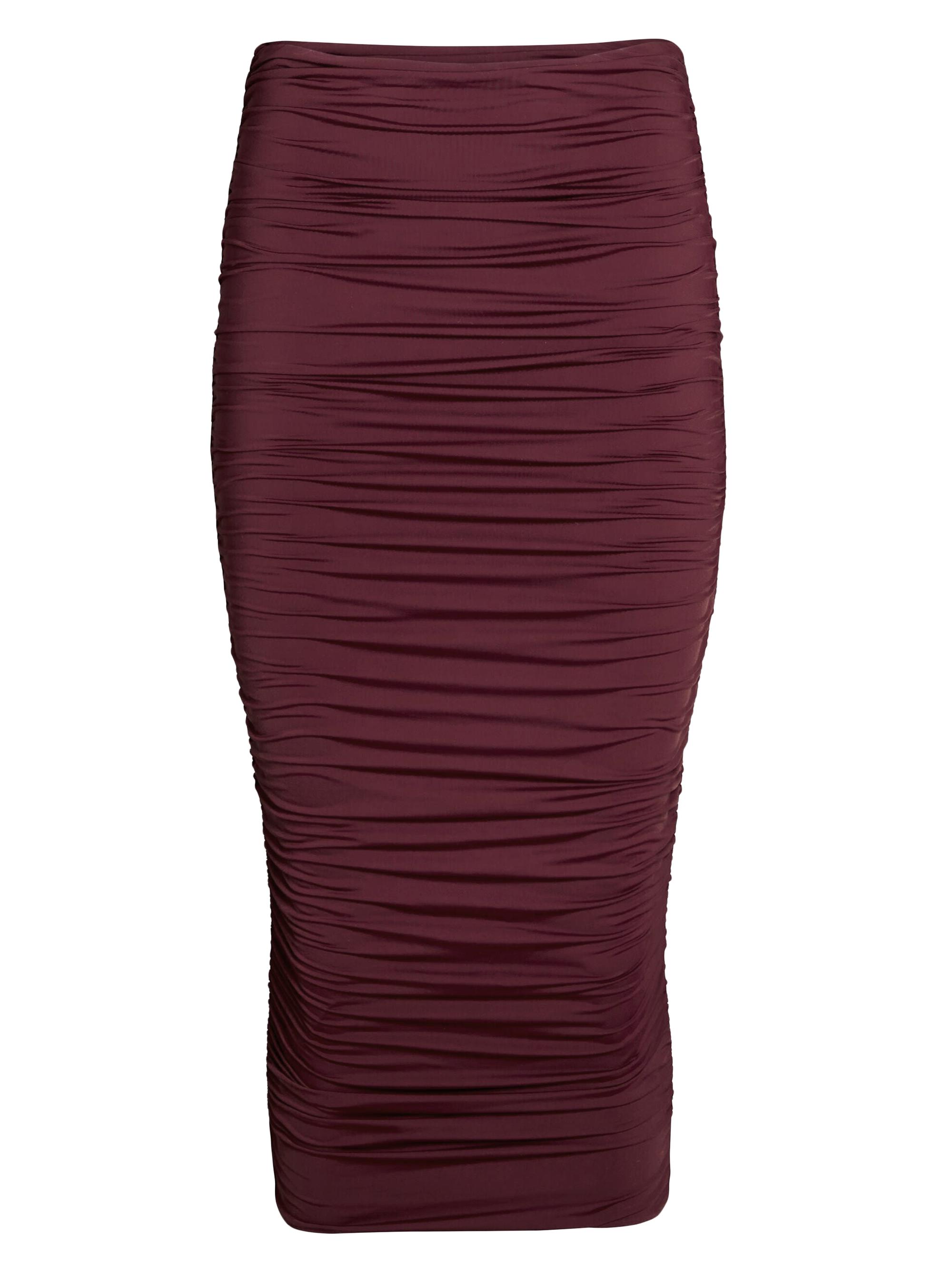 Ser.o.ya Women's Darcy Mid Rise Ruched Midi Skirt - Merlot