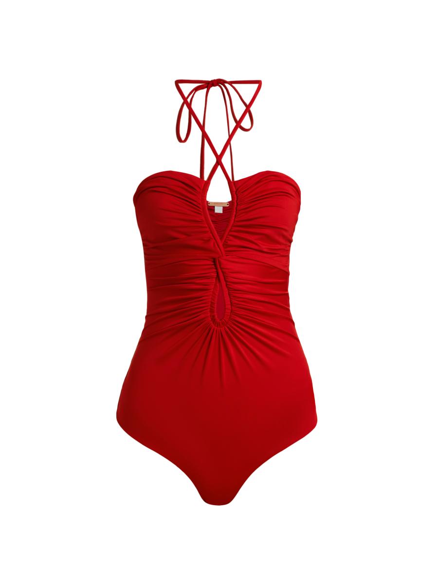 【JOHANNA ORTIZ】el palmar open-back プリント swimsuit Johanna Ortiz El Palmar Open-back Printed Swimsuit In Sage