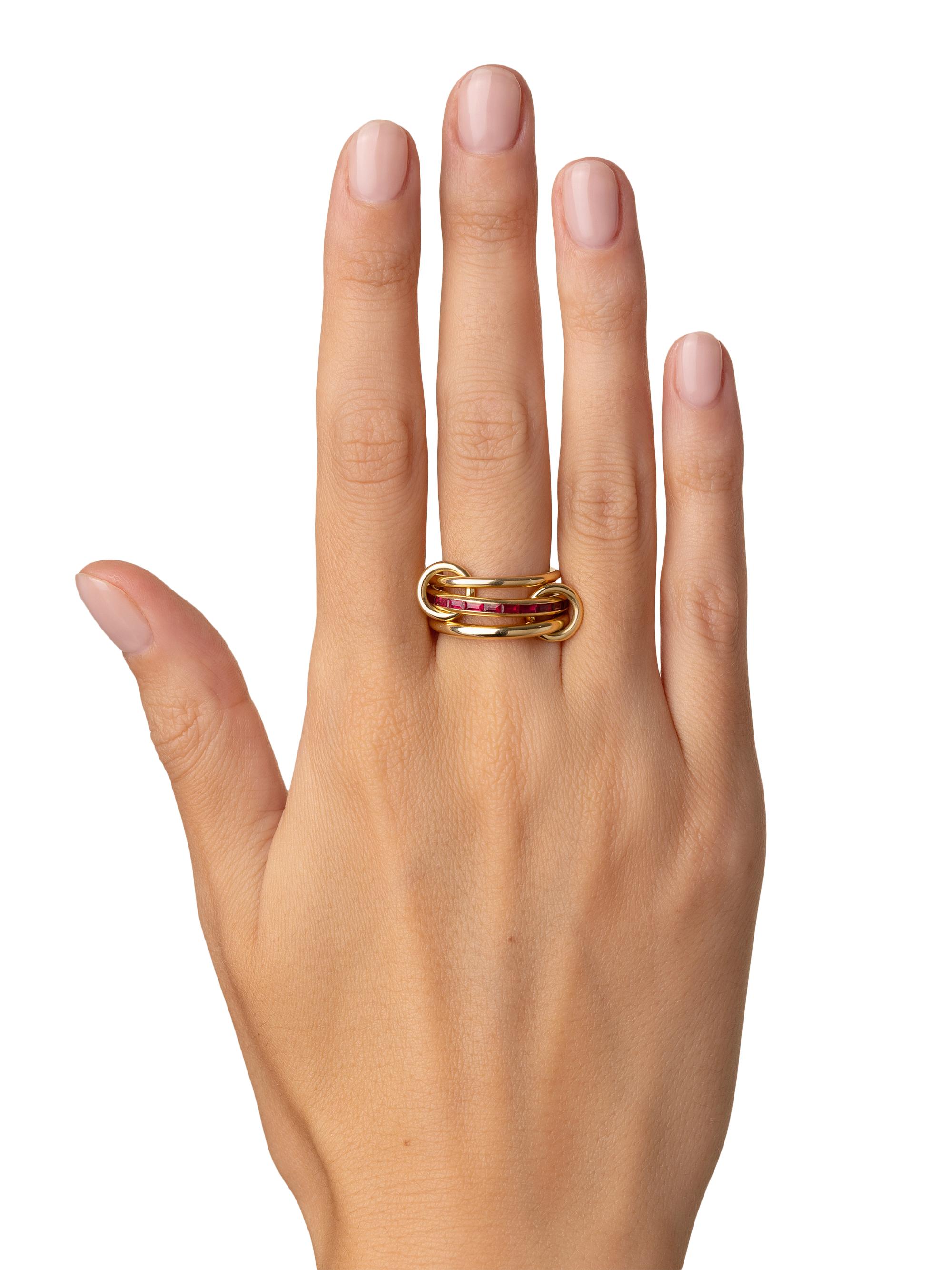 Spinelli Kilcollin Pyrus 18K Yellow Gold & Gemstone Triple-Band