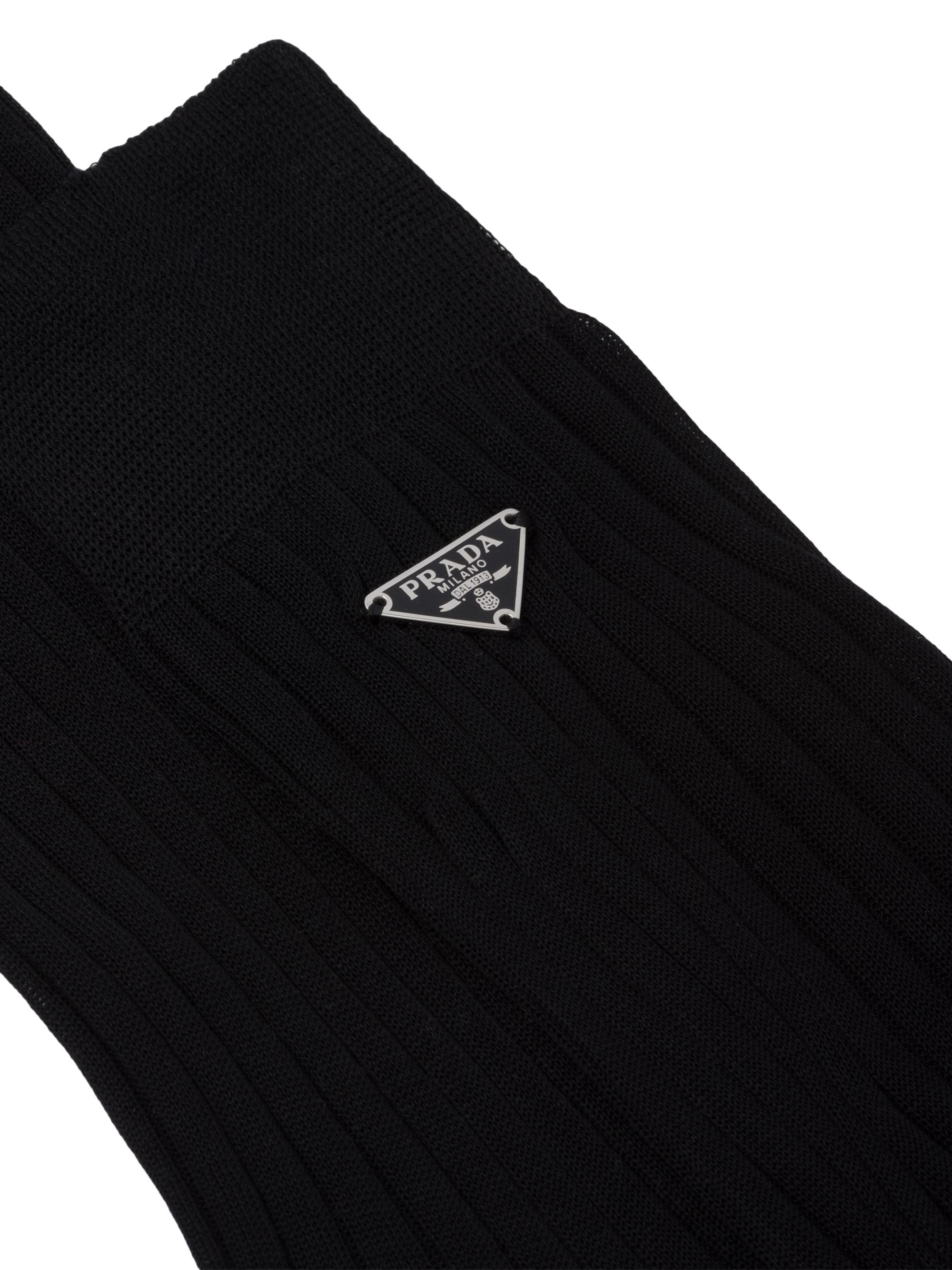 値下げ！PRADA スーパーファインコットン ロングソックス Sサイズ ネロ