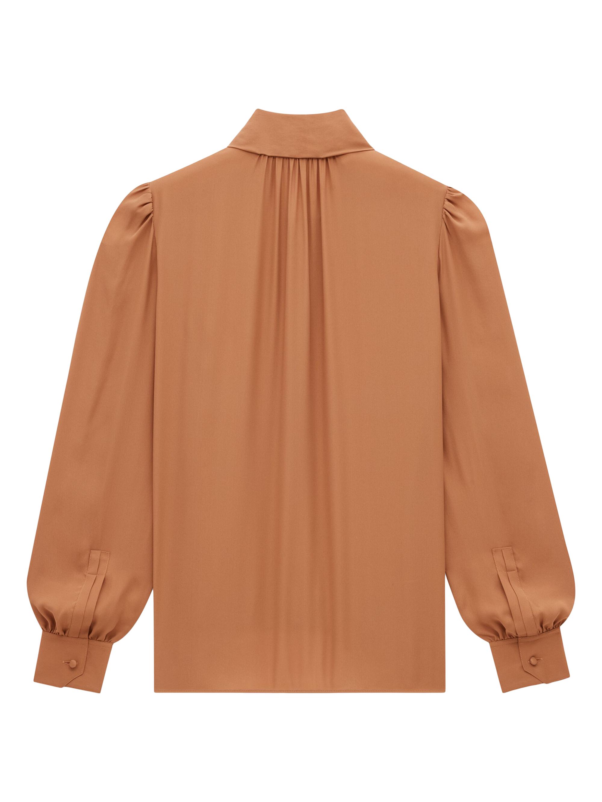 Saint Laurent Women's Blouse in Silk Charmeuse - Dark Beige