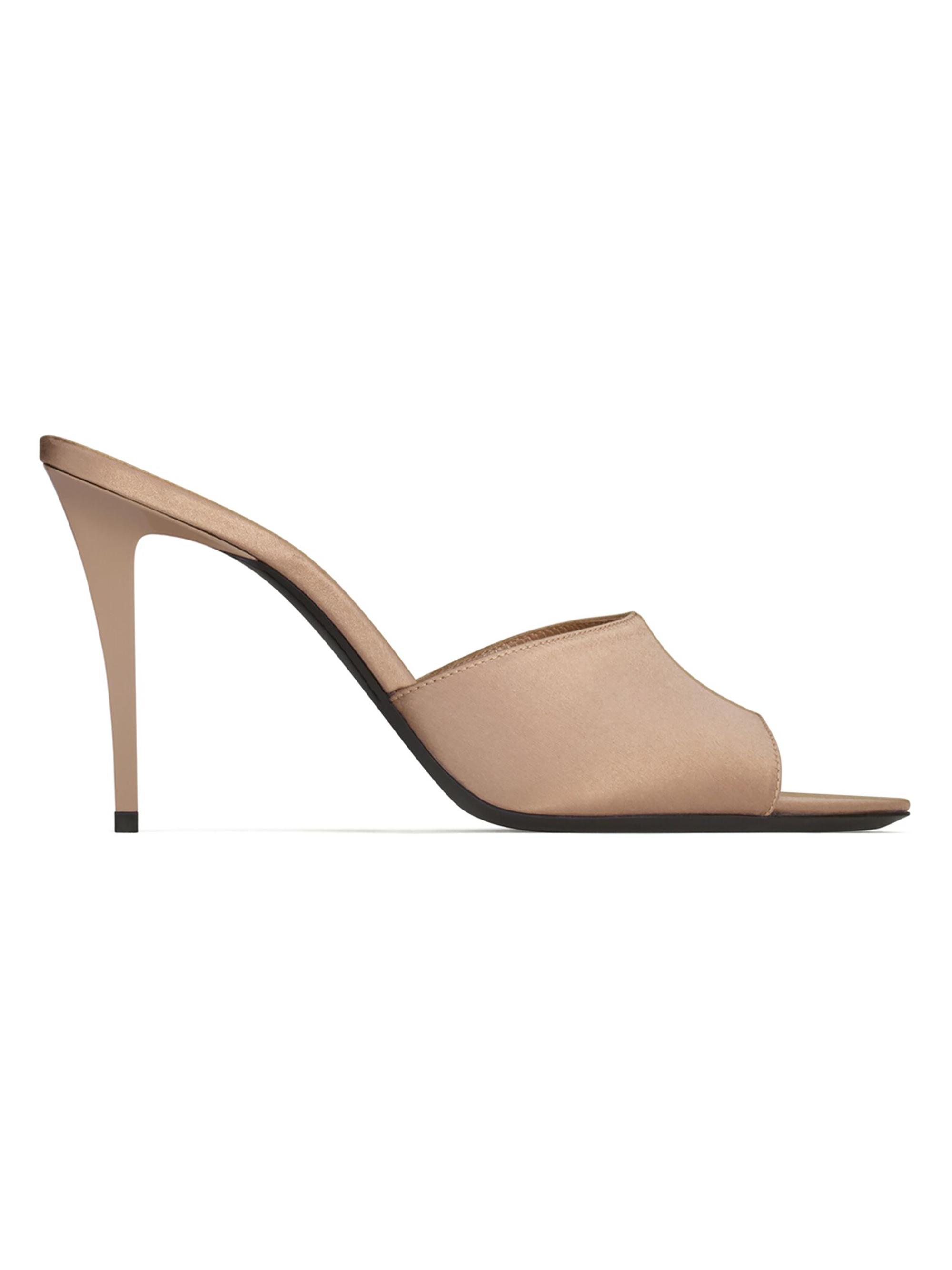 Saint Laurent Women's Romy Mules in Satin Crepe - Desert Pink