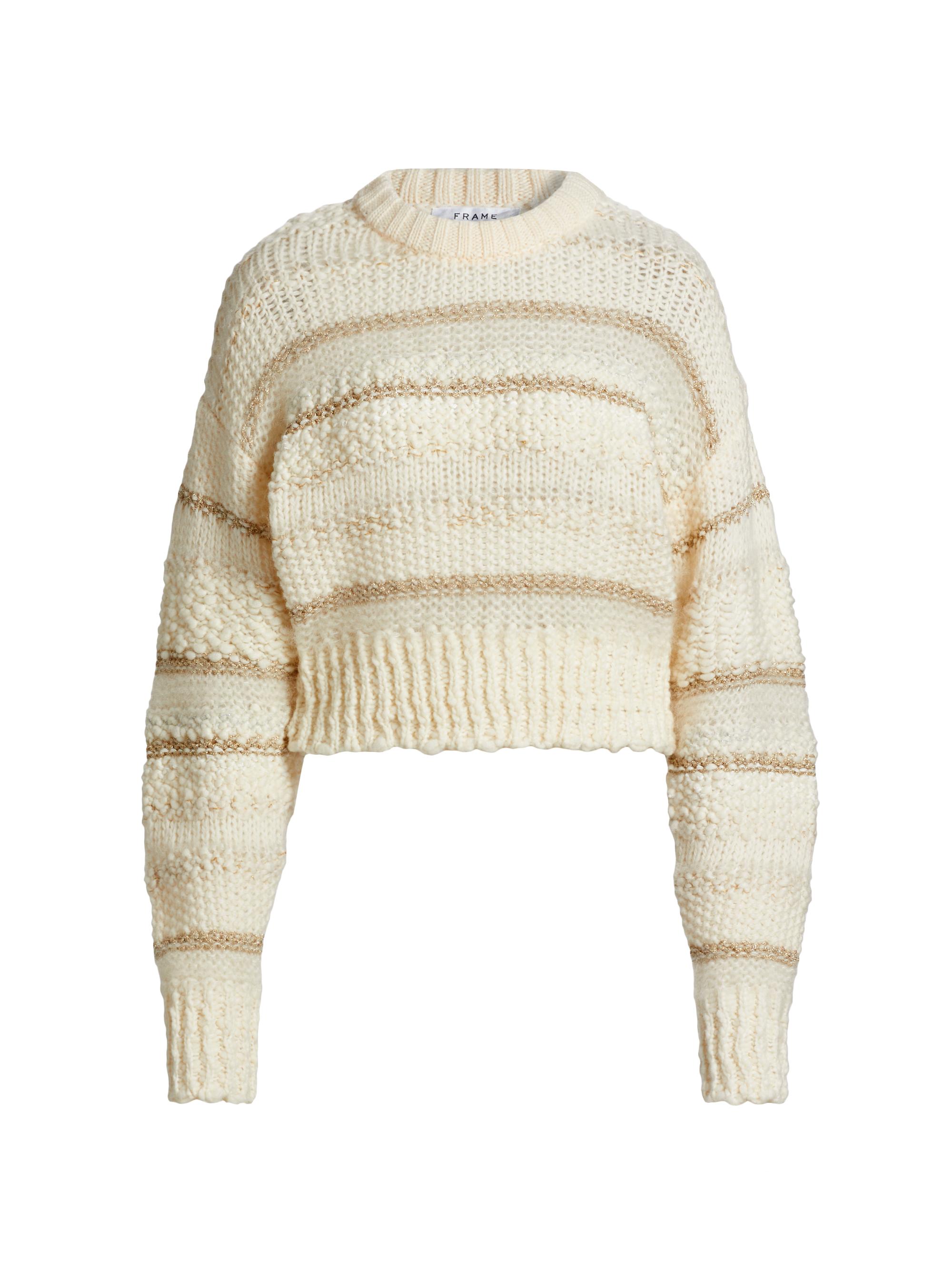 FRAME Women's Textured Stripe Sweater - Cream Multi | Thumbnail 8
