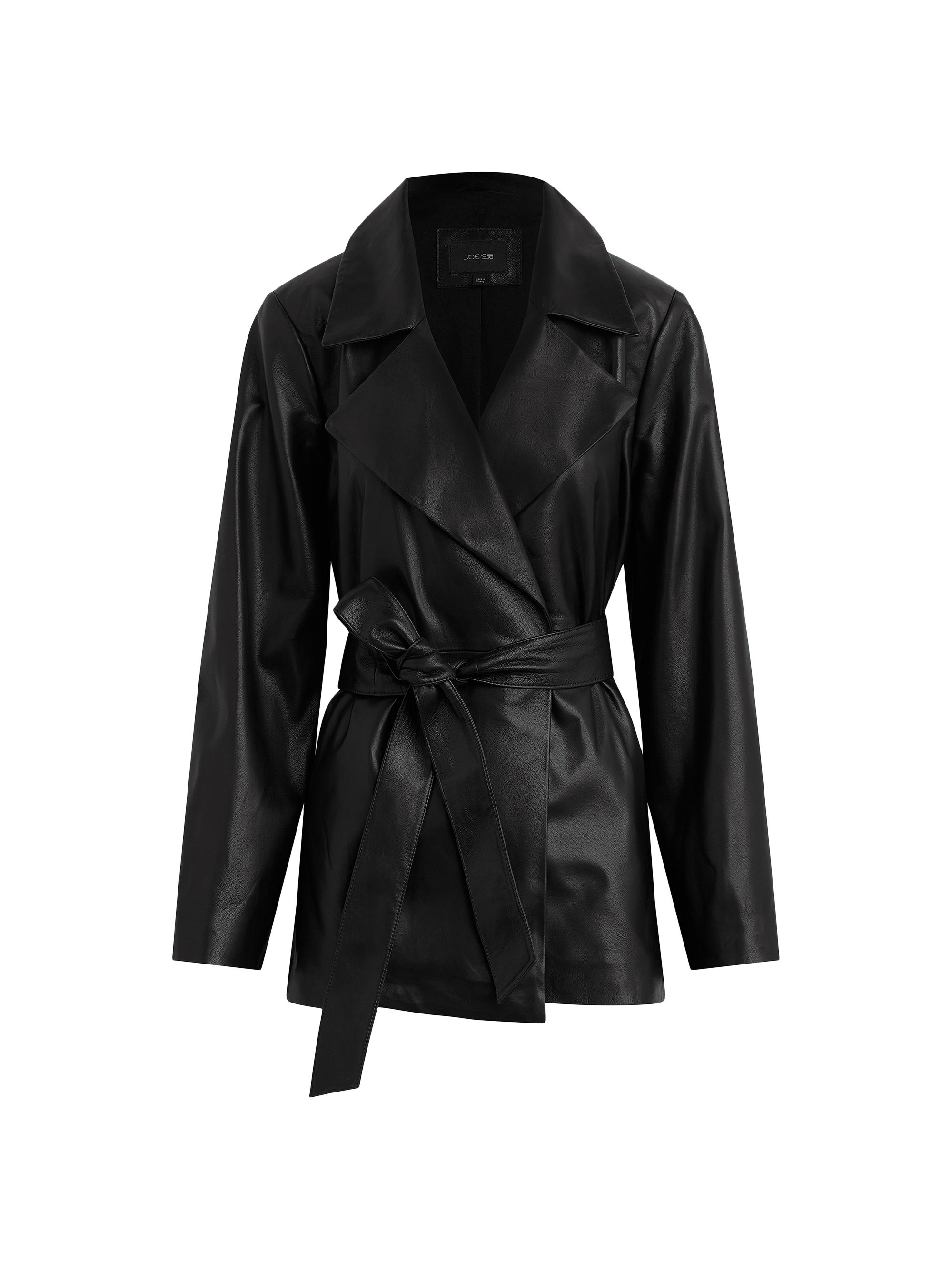 Joe's Jeans Women's The Roma Belted Leather Jacket - Black