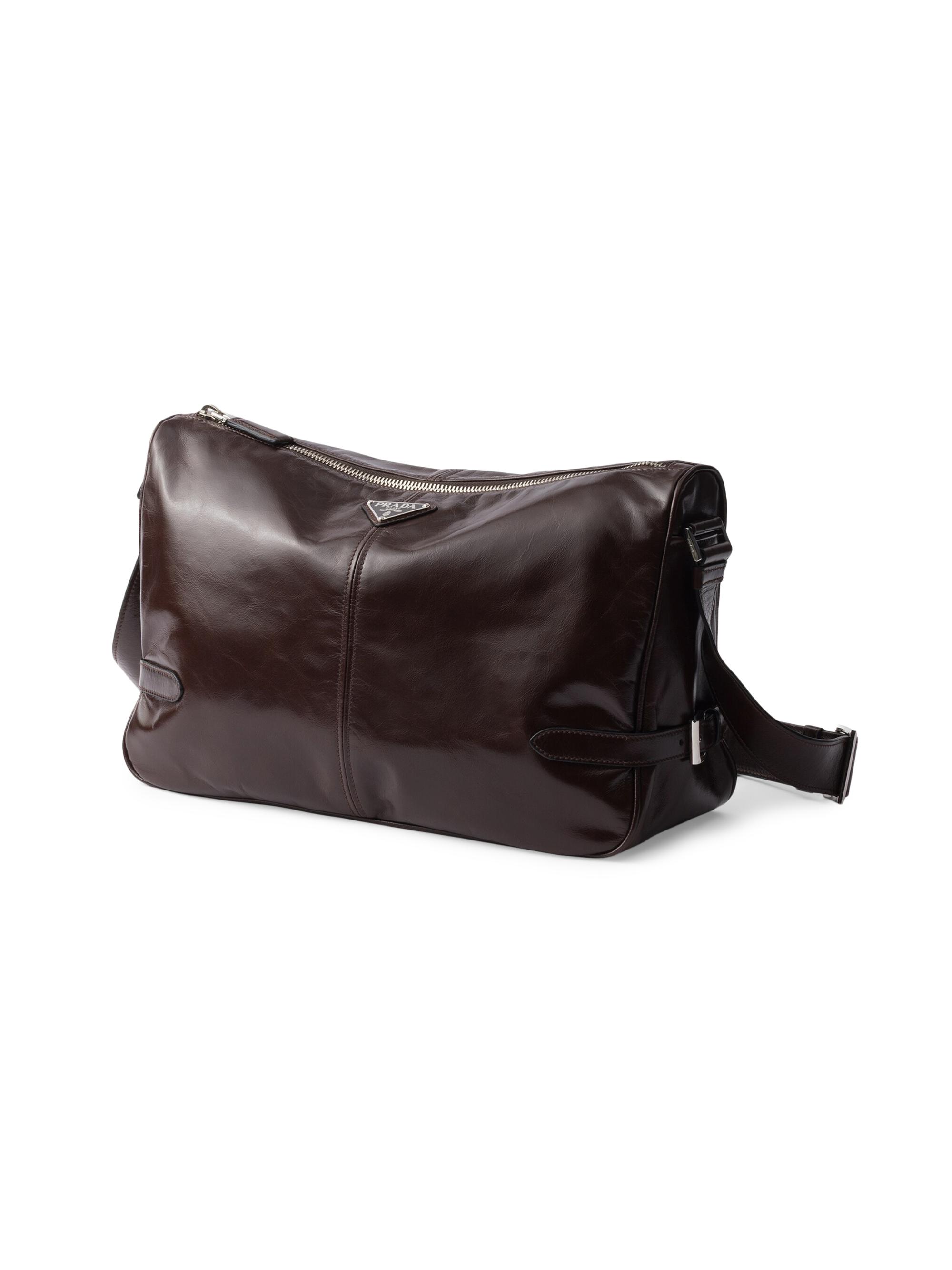 Prada Men's Leather Shoulder Bag - Dark Brown | Thumbnail 4